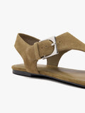 Sandalias Rasas De Piel Con Hebilla