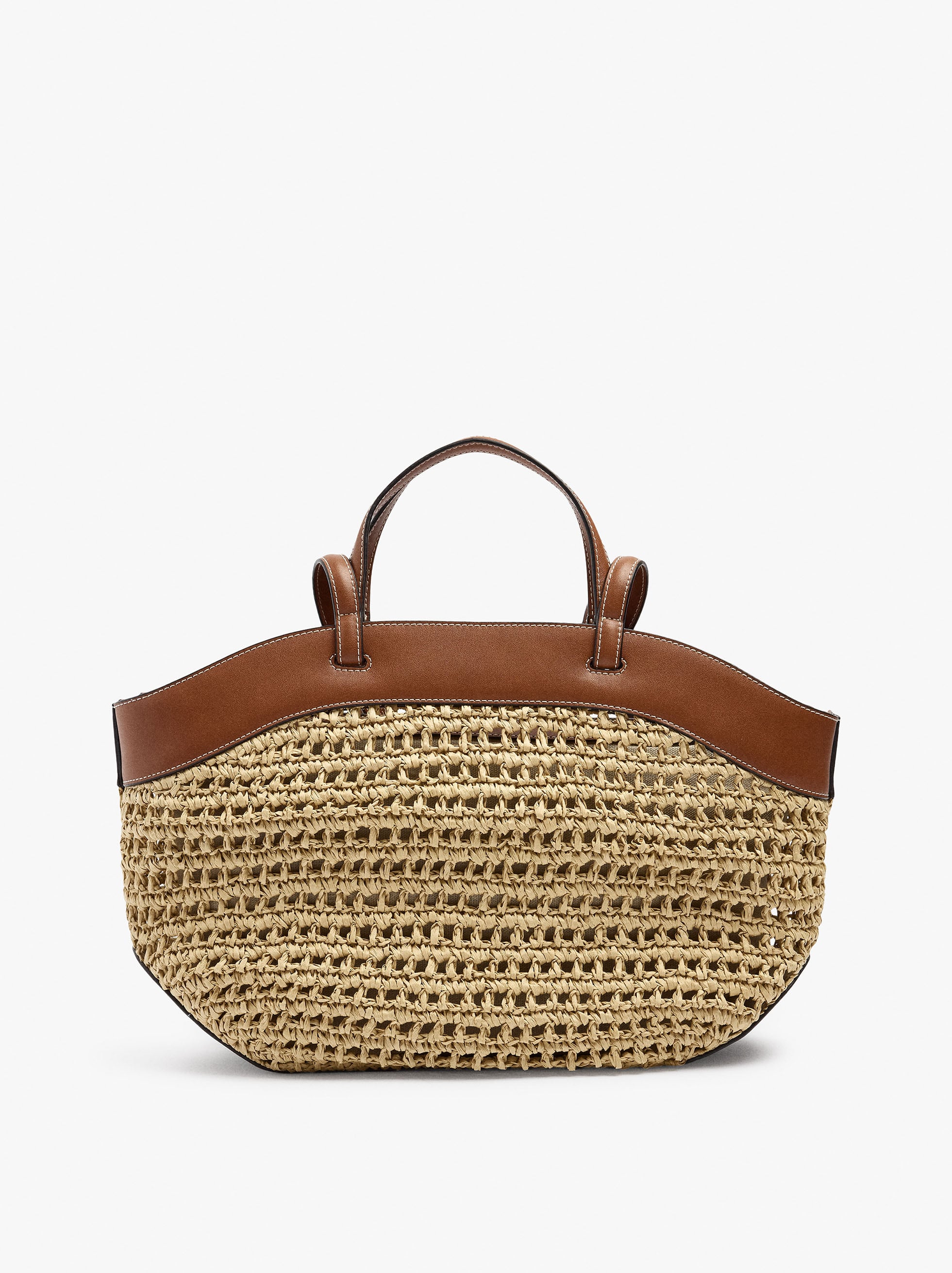 Bolso Shopper Efecto Rafia Con Bolsa Removible
