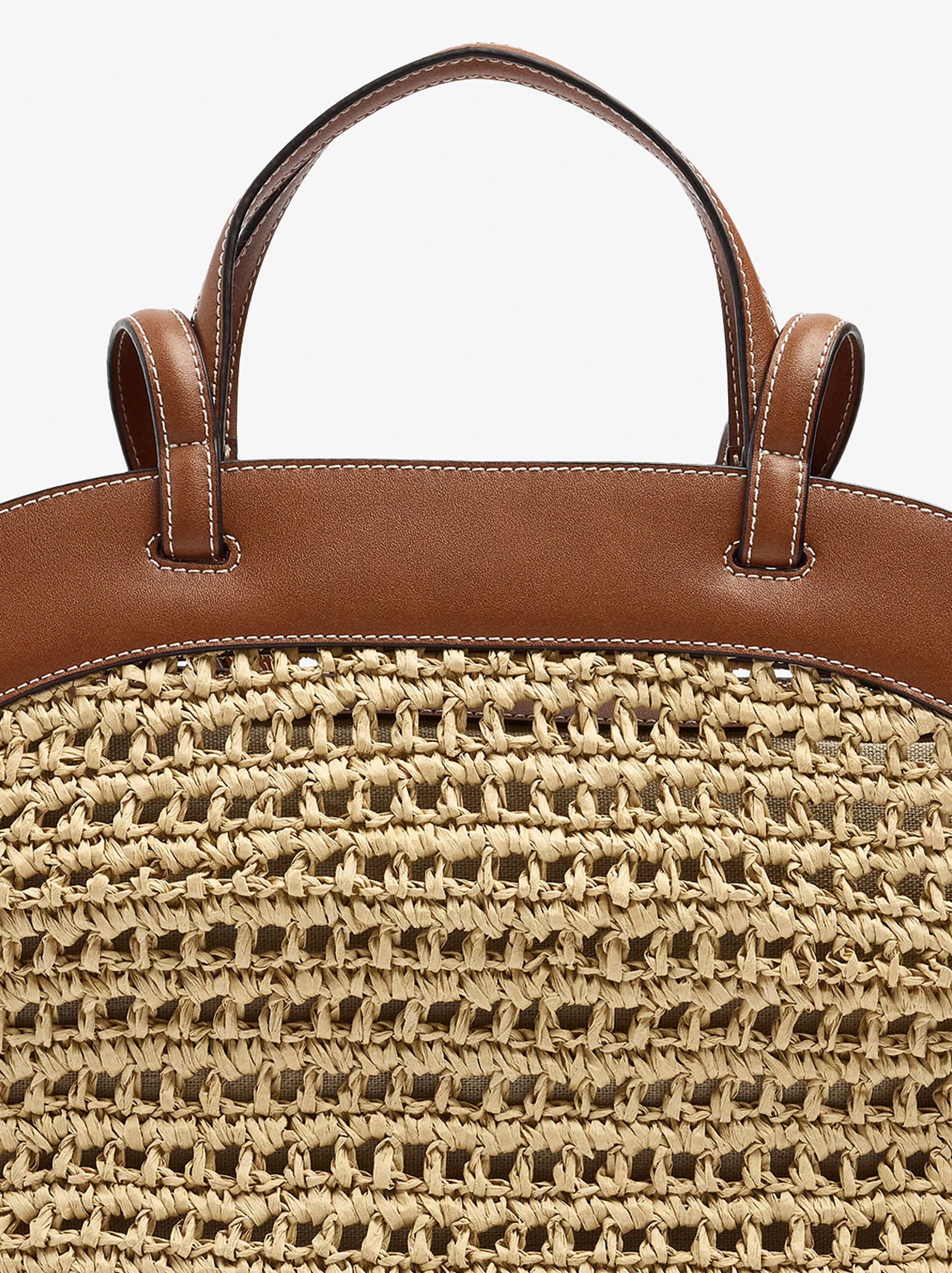 Bolso Shopper Efecto Rafia Con Bolsa Removible