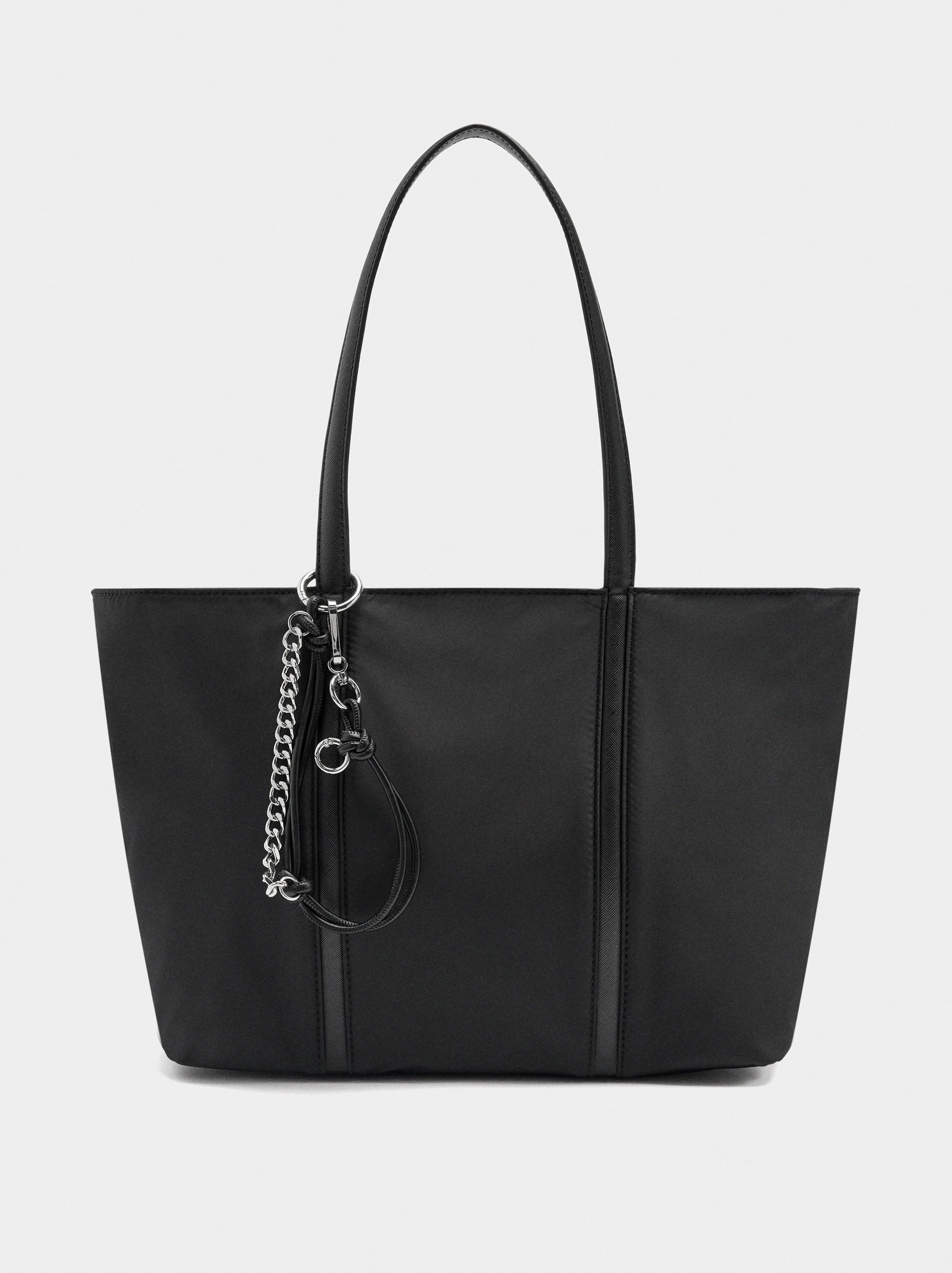 Bolso Shopper De Nylon Con Colgante