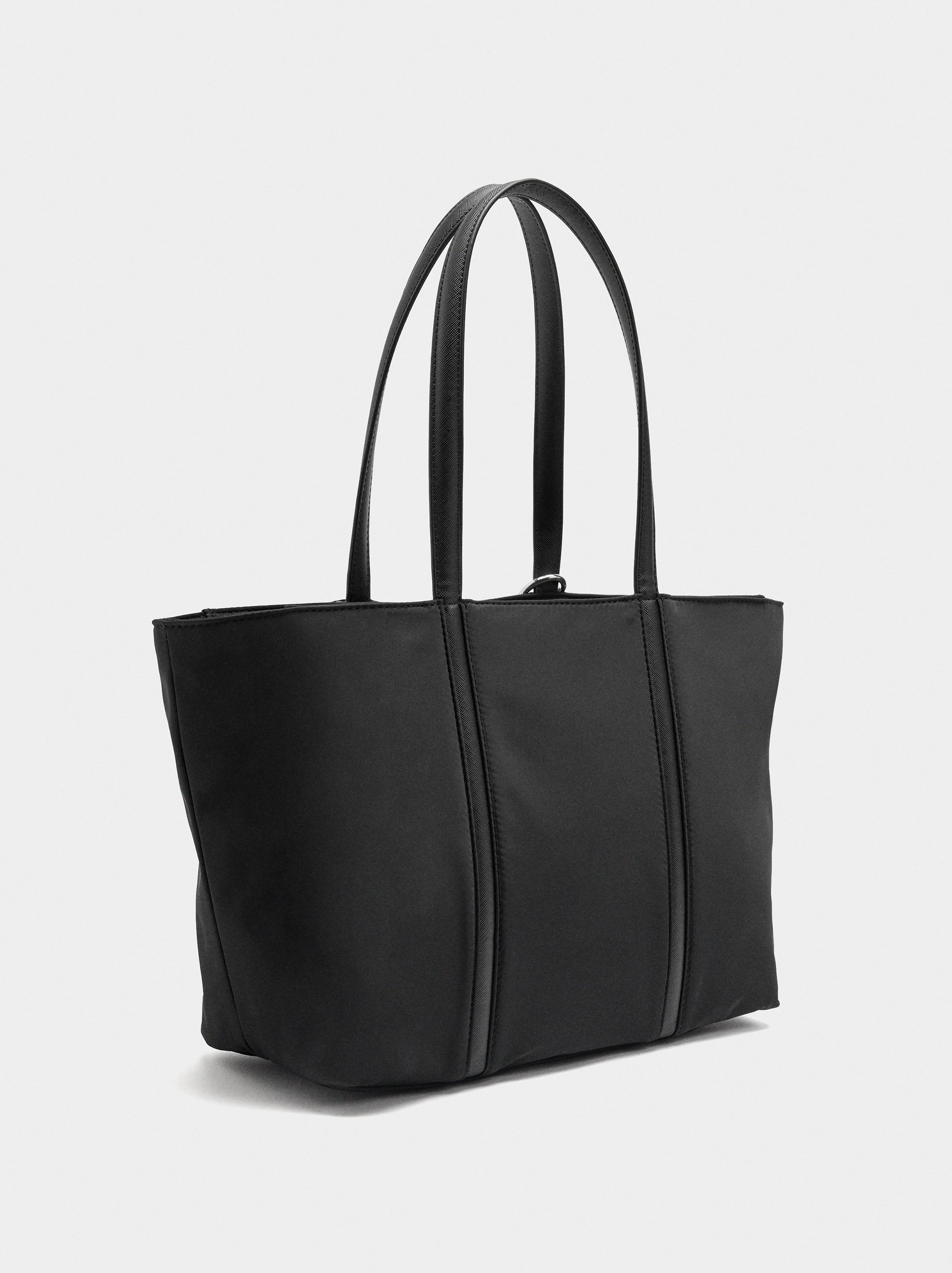 Bolso Shopper De Nylon Con Colgante