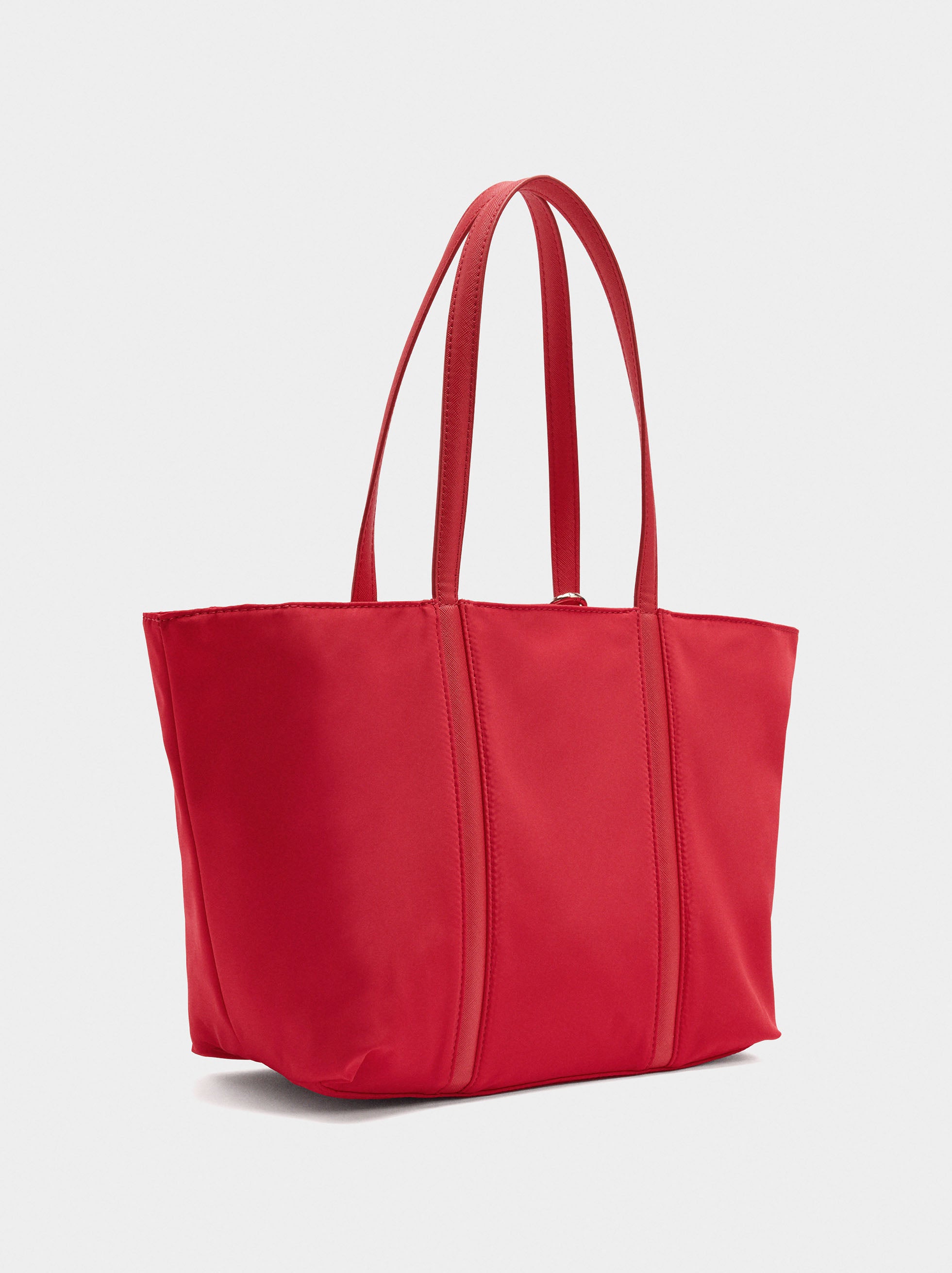 Bolso Shopper De Nylon Con Colgante