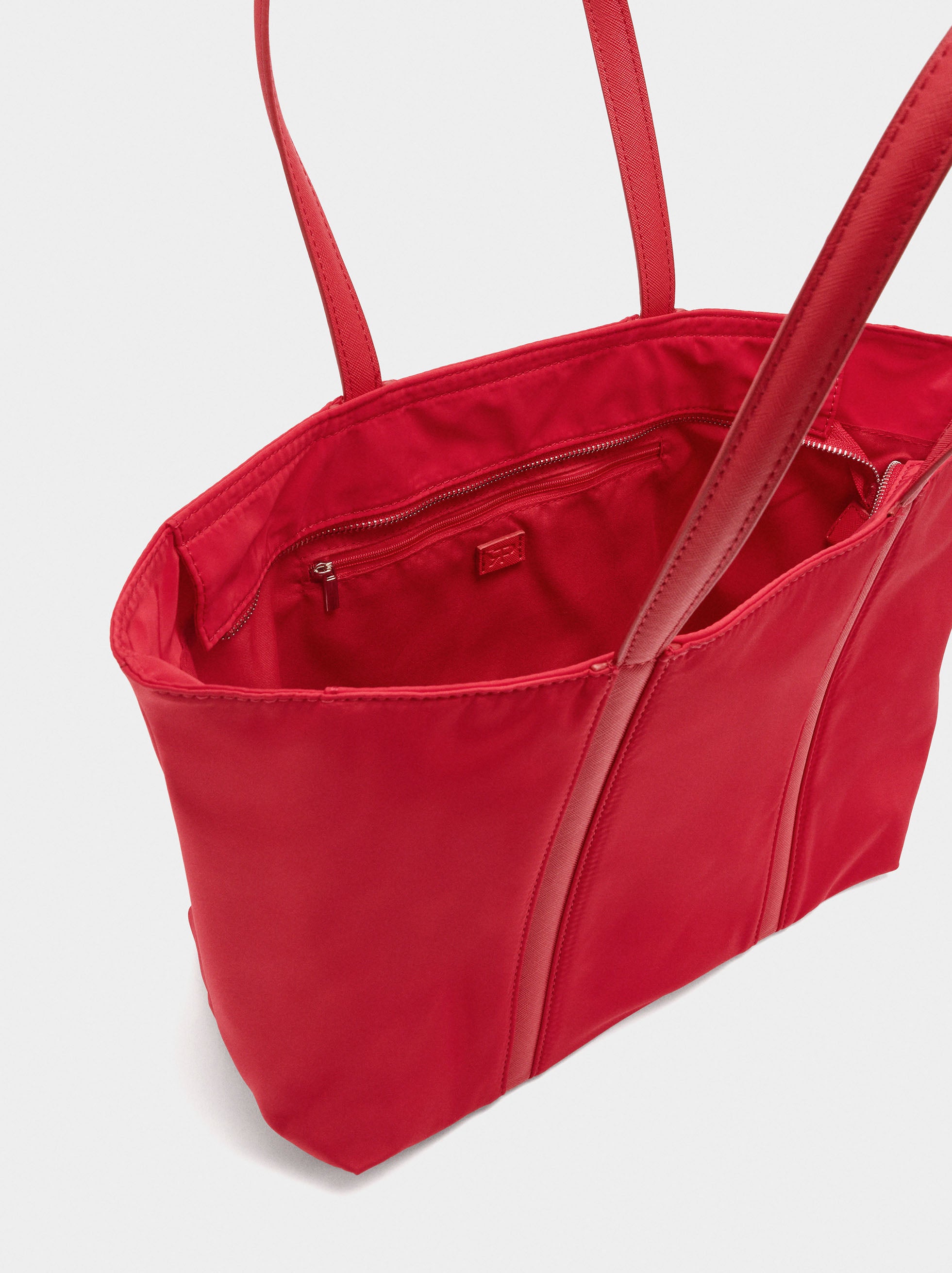 Bolso Shopper De Nylon Con Colgante