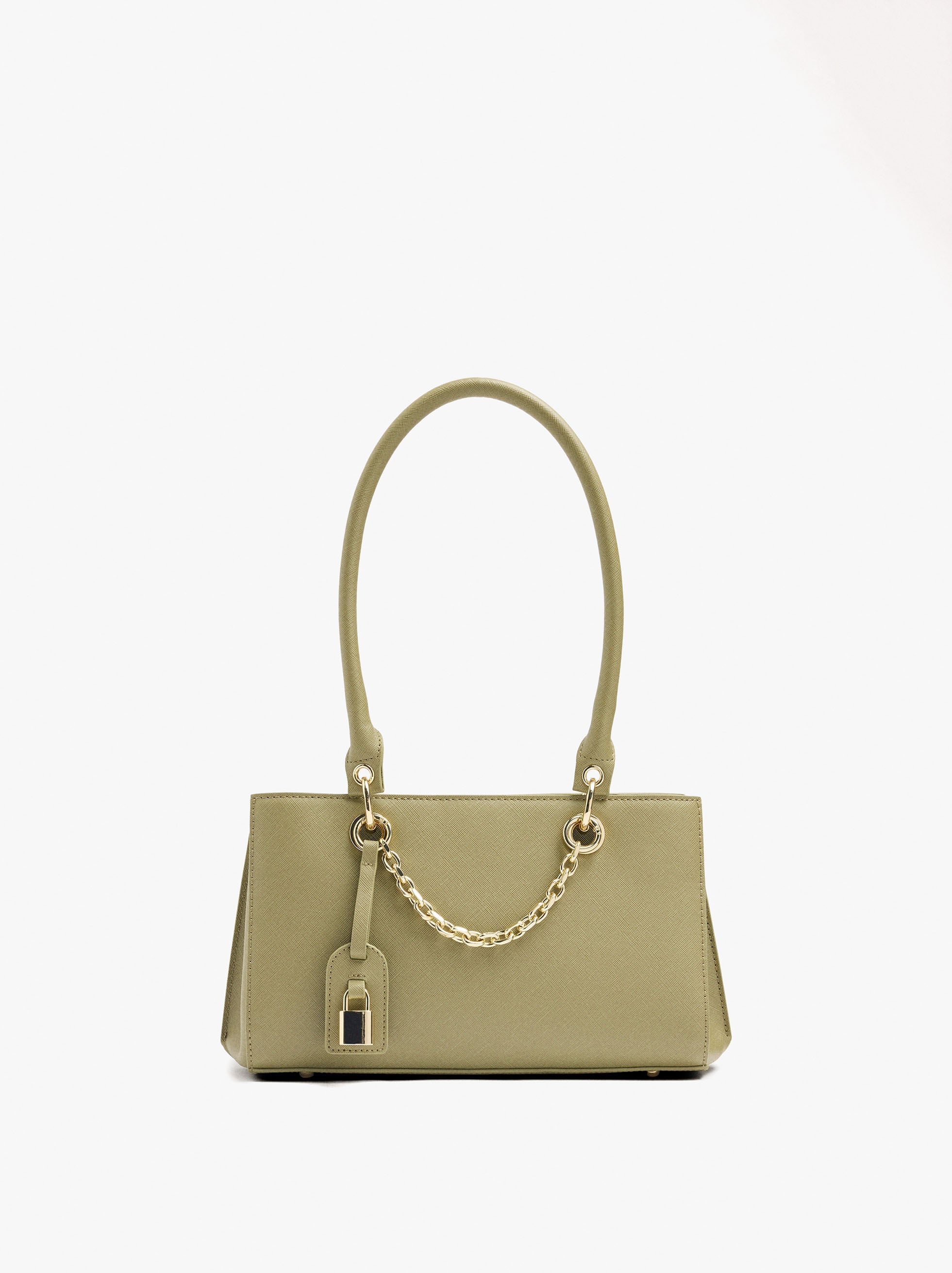 Bolso De Hombro Con Textura Y Colgante