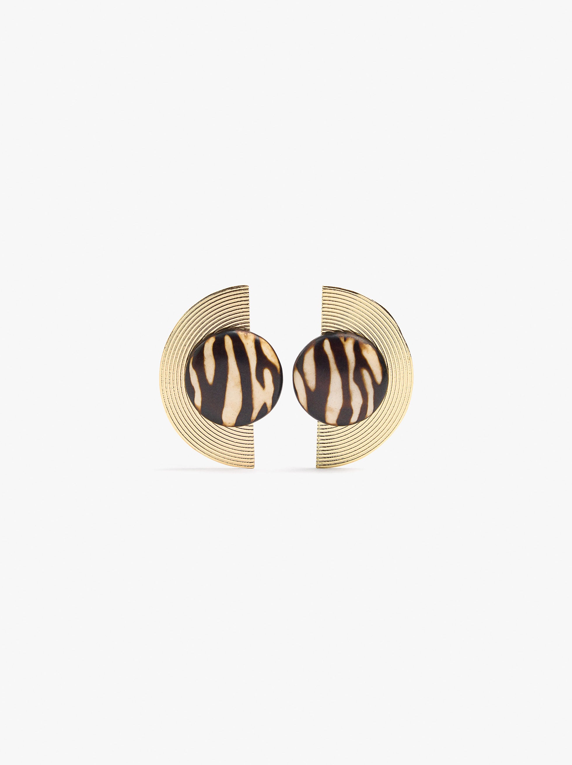 Pendientes Maxi Semicírculo Con Resina
