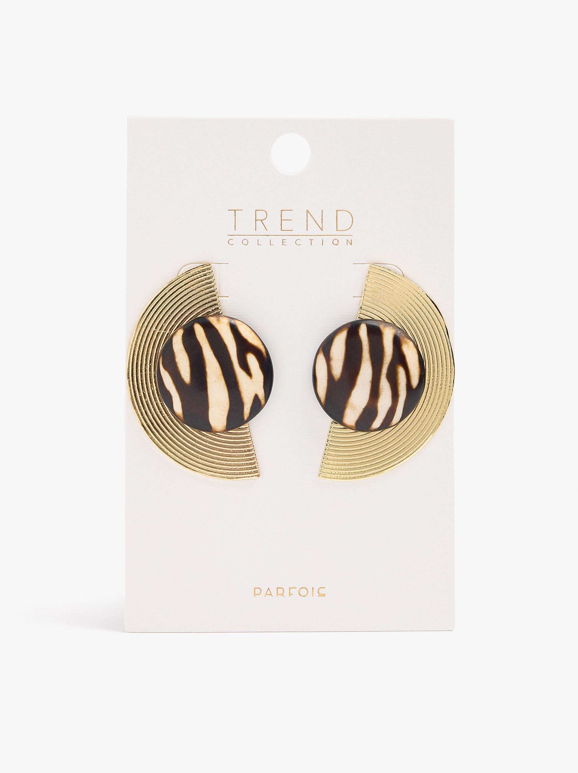 Pendientes Maxi Semicírculo Con Resina