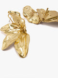 Pendientes Maxi Media Flor Con Relieve