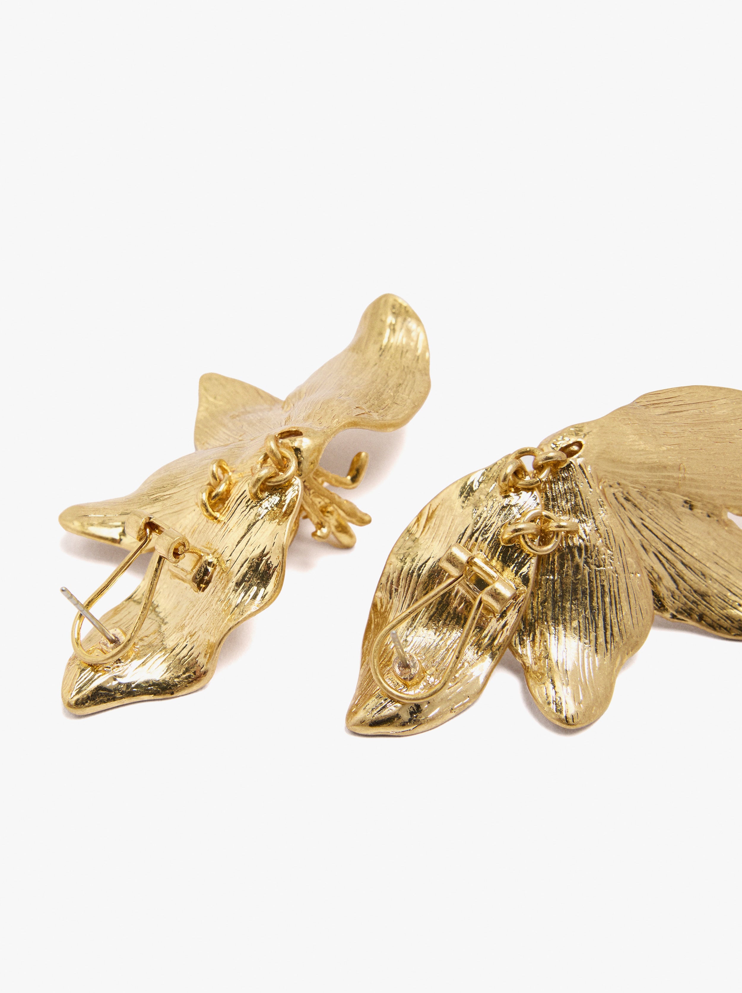 Pendientes Maxi Media Flor Con Relieve