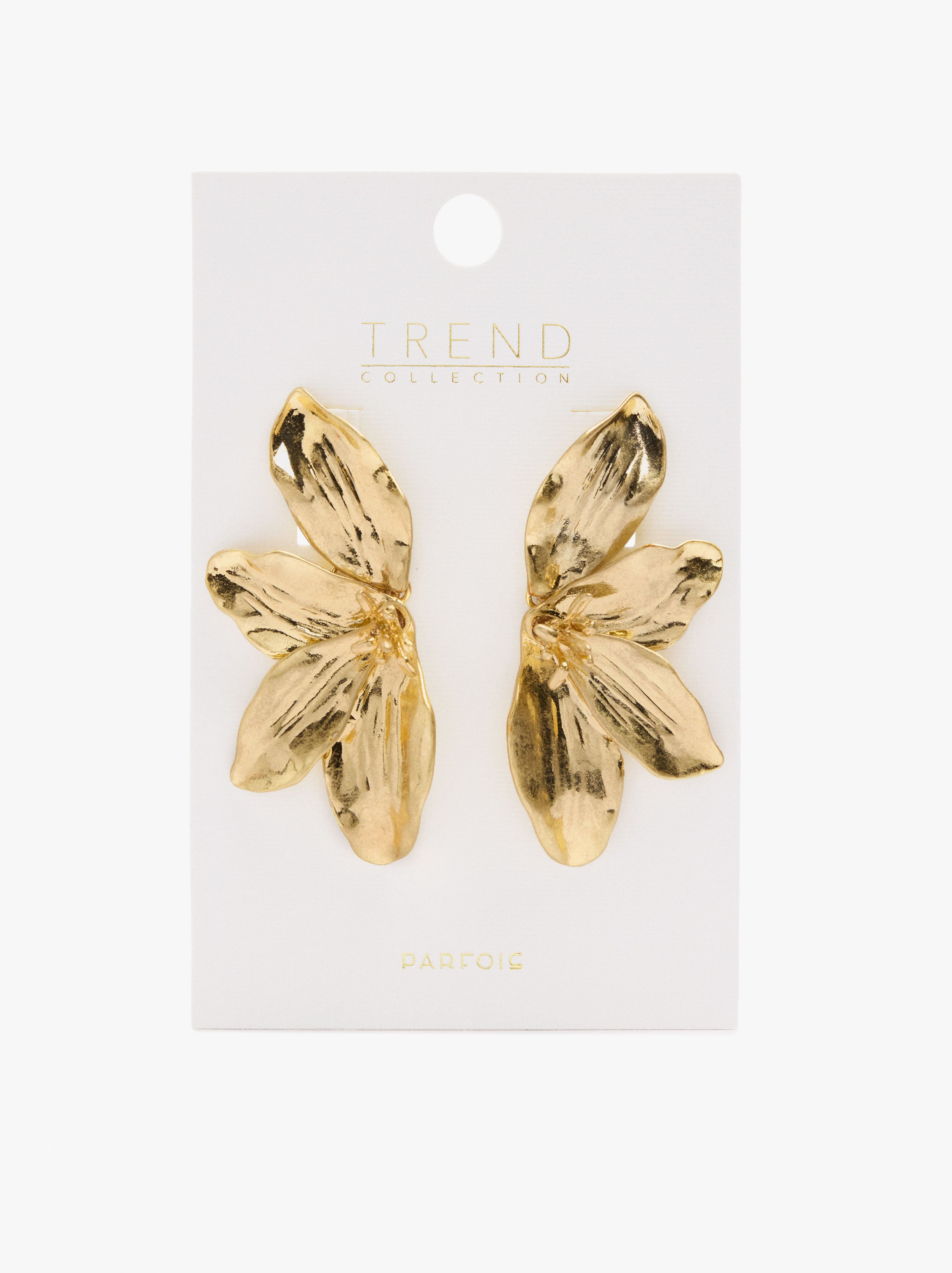 Pendientes Maxi Media Flor Con Relieve