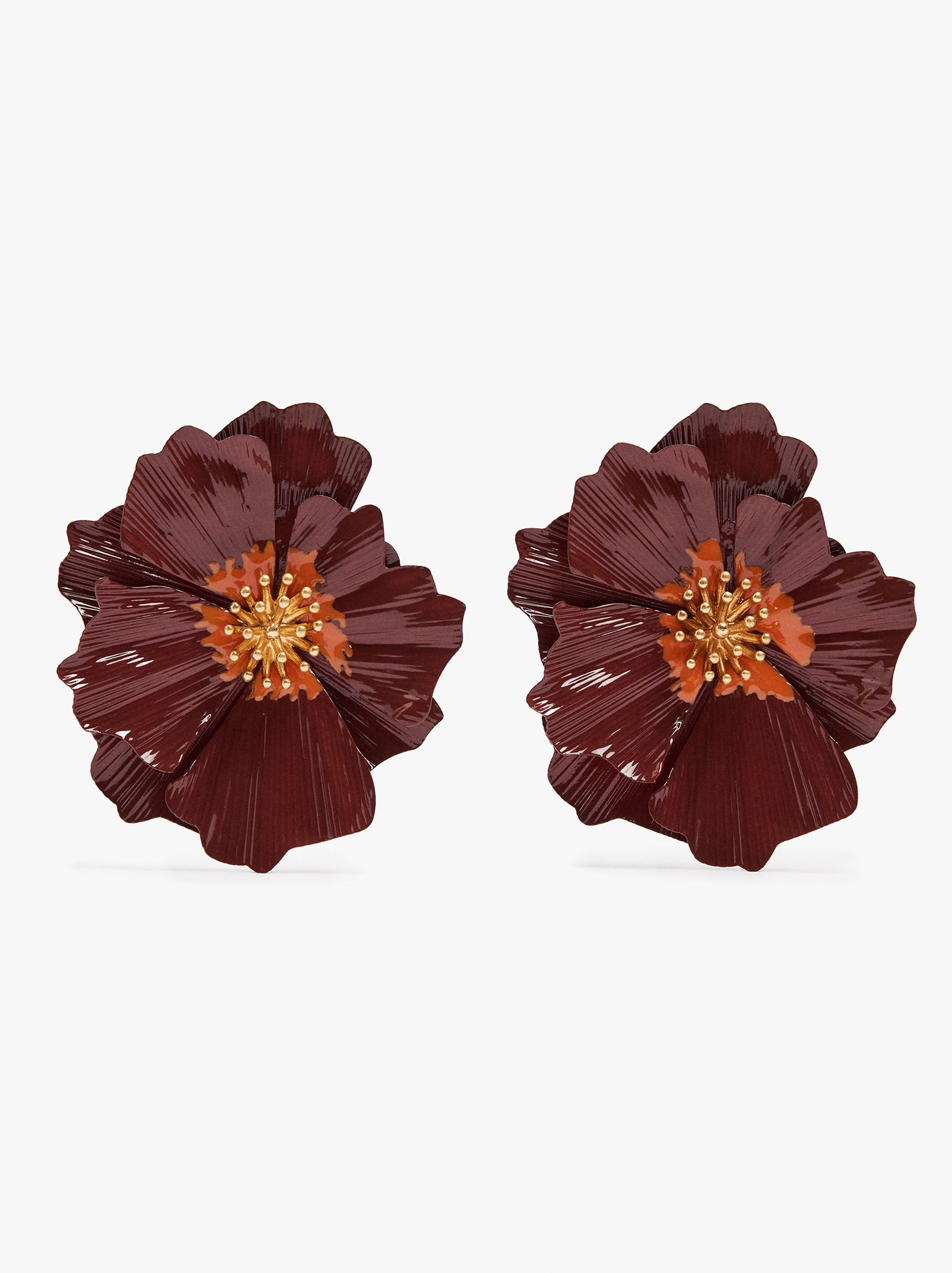 Pendientes Maxi Con Flor Doble En Relieve