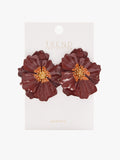 Pendientes Maxi Con Flor Doble En Relieve