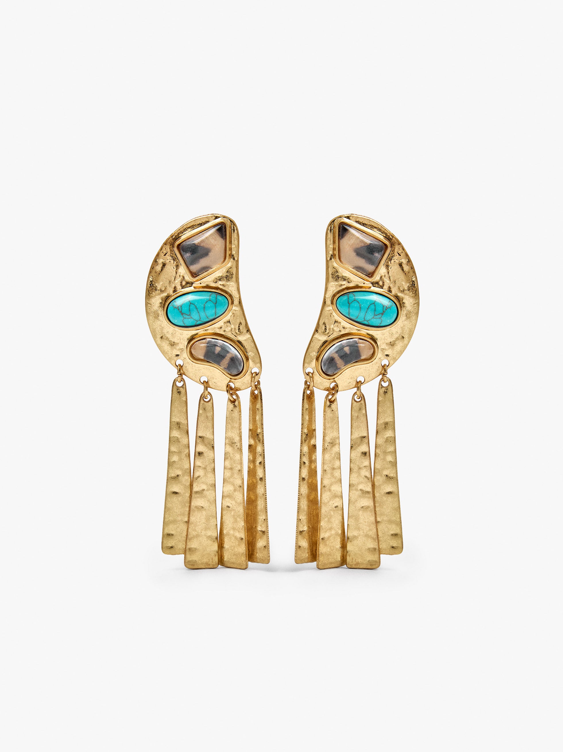 Pendientes Maxi Media Luna Con Piedras