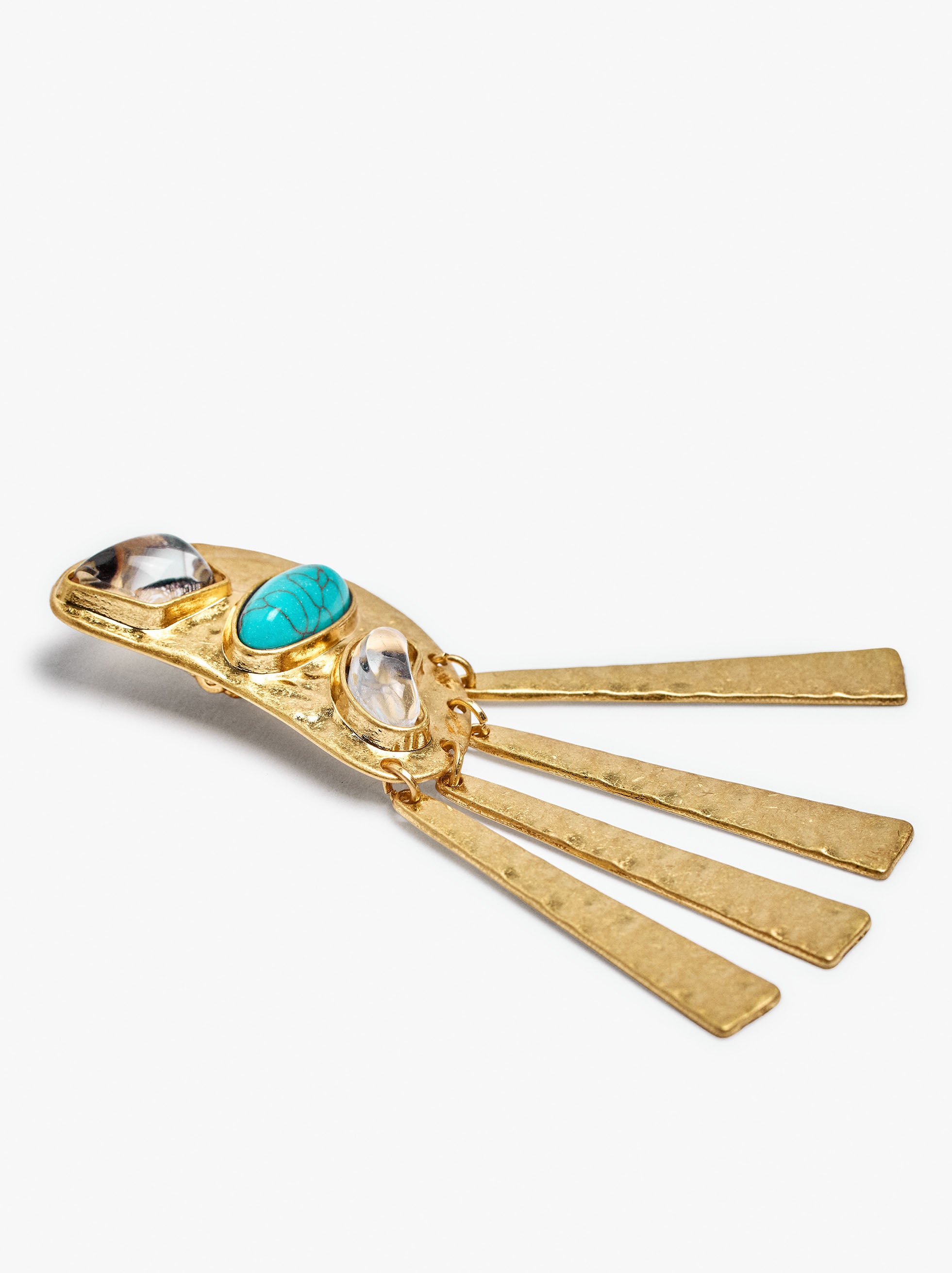Pendientes Maxi Media Luna Con Piedras