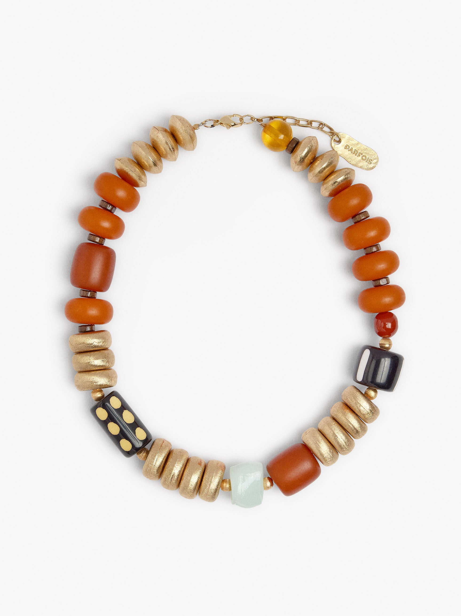 Collar Con Cuentas Efecto Vidrio
