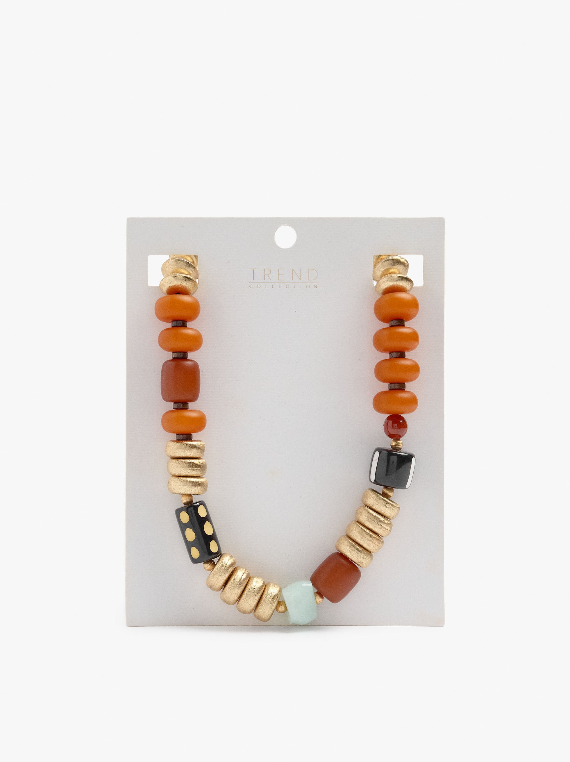 Collar Con Cuentas Efecto Vidrio