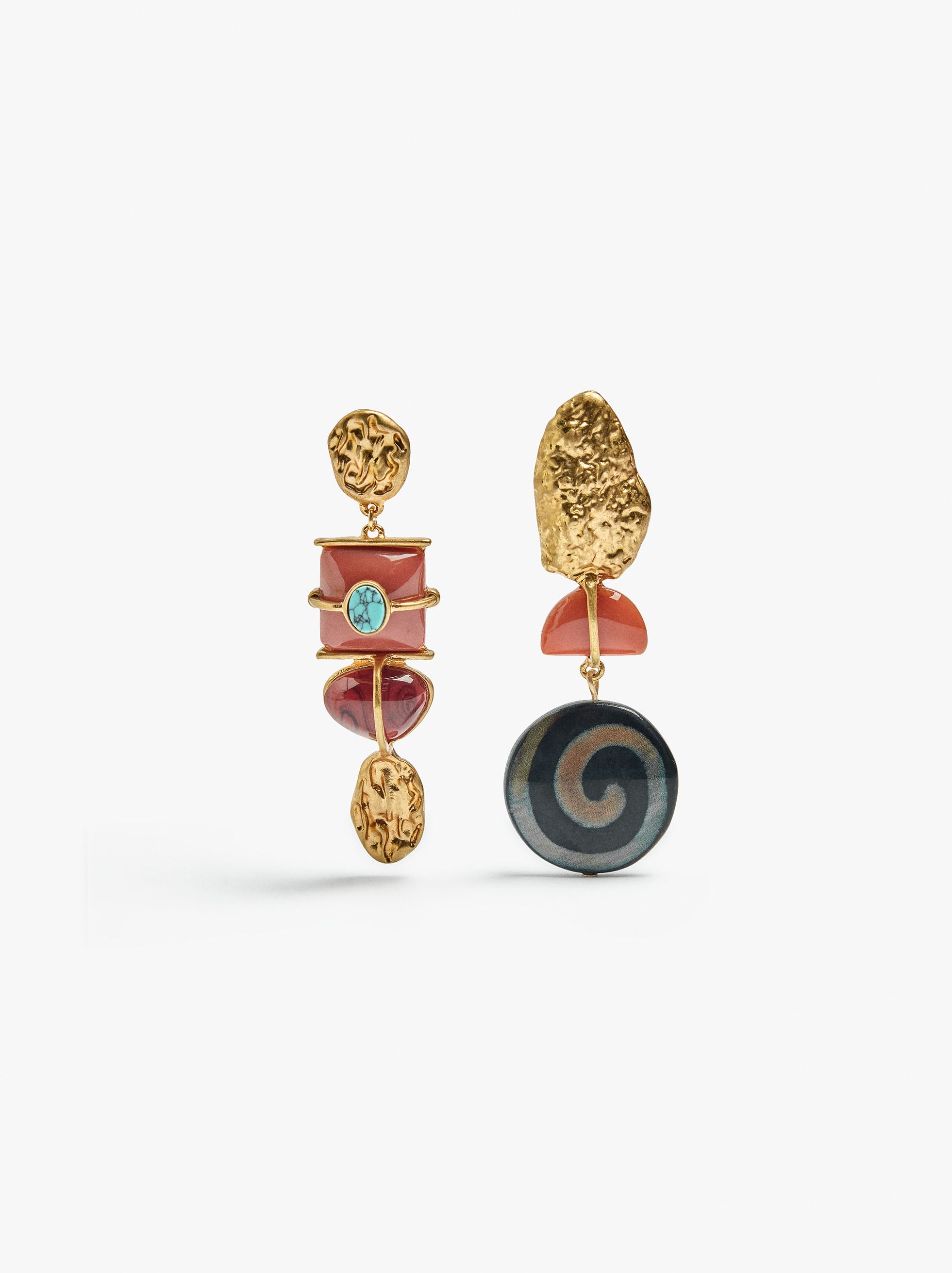 Pendientes Asimétricos Con Piedras