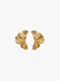 Pendientes Maxi Media Flor Con Relieve
