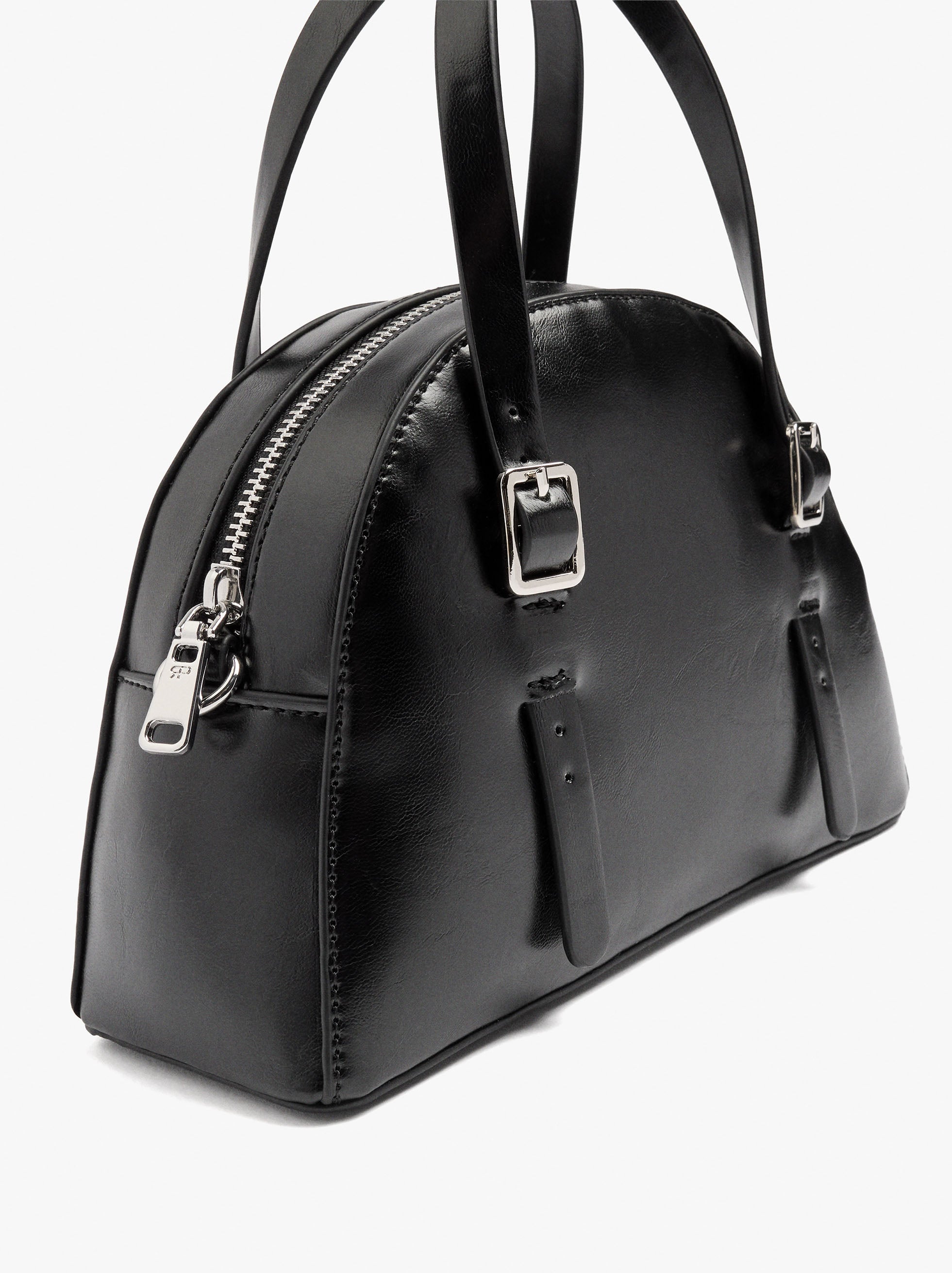 Bolso Tote Redondeado Con Bandolera