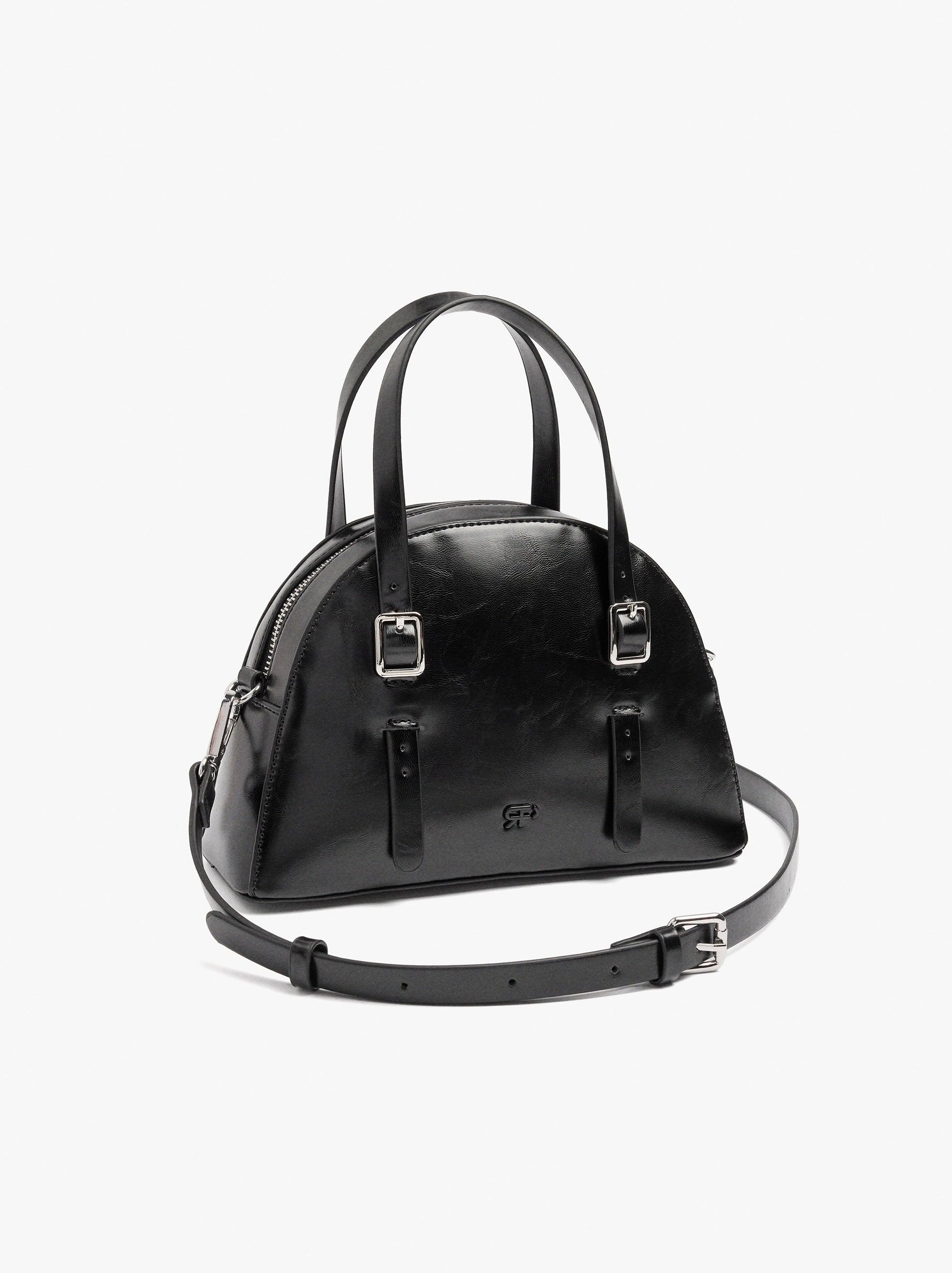 Bolso Tote Redondeado Con Bandolera