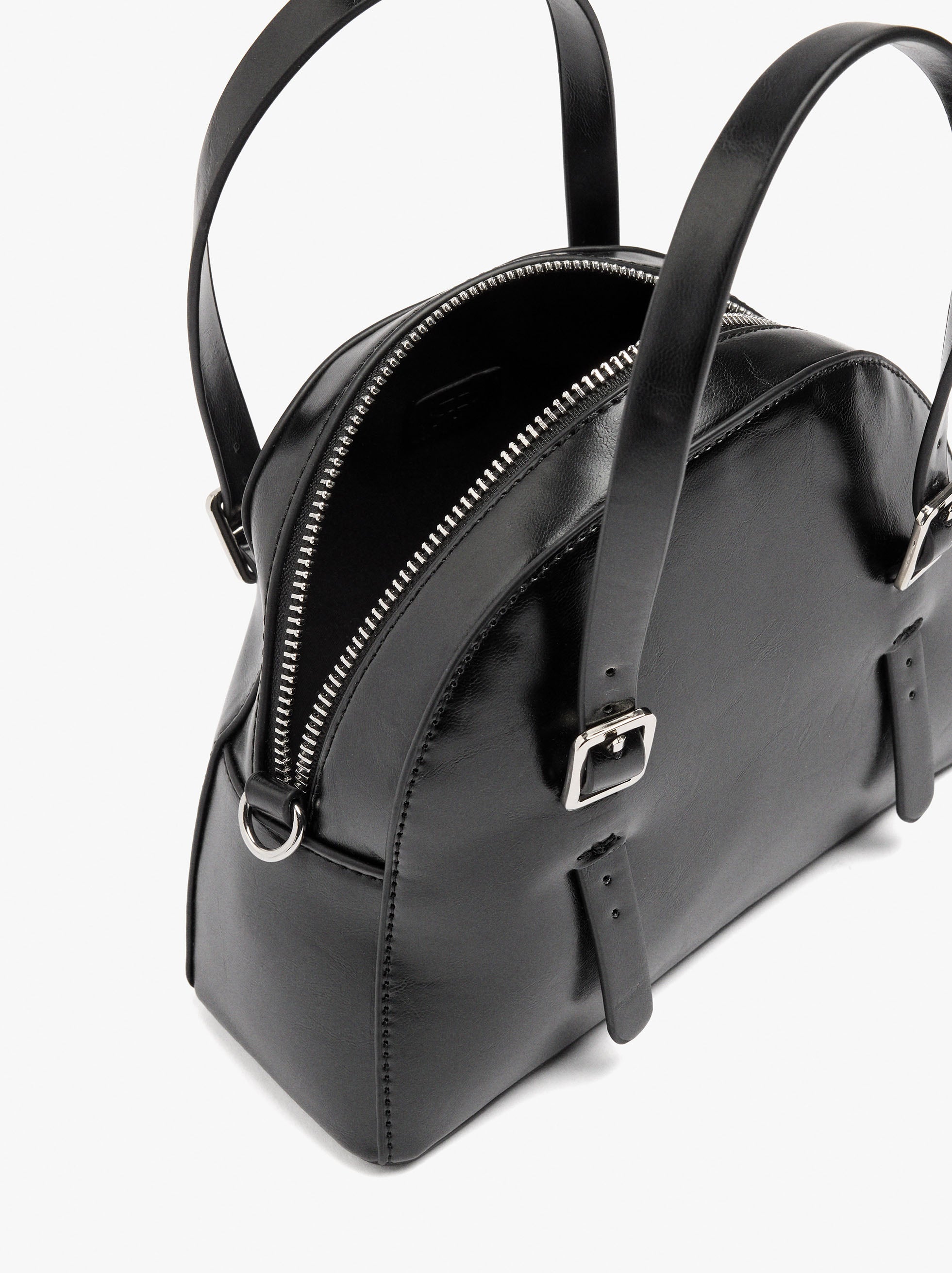 Bolso Tote Redondeado Con Bandolera