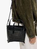 Bolso Tote Efecto Rafia Con Bandolera