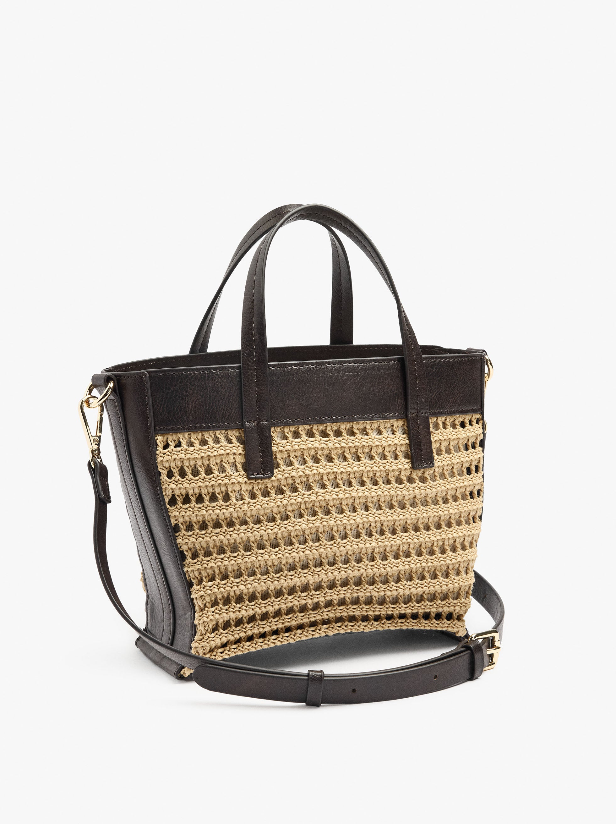 Bolso Tote Efecto Rafia Con Bandolera