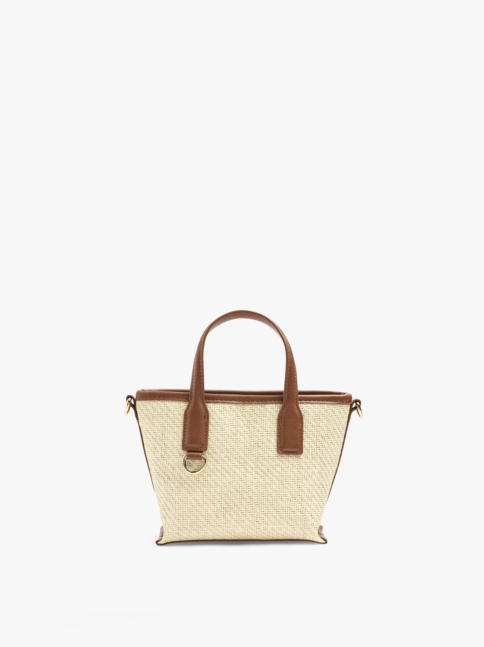 Bolso Tote Efecto Rafia Con Bandolera