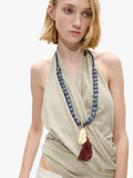 Collar Con Cuentas De Vidrio Colgante De Borla