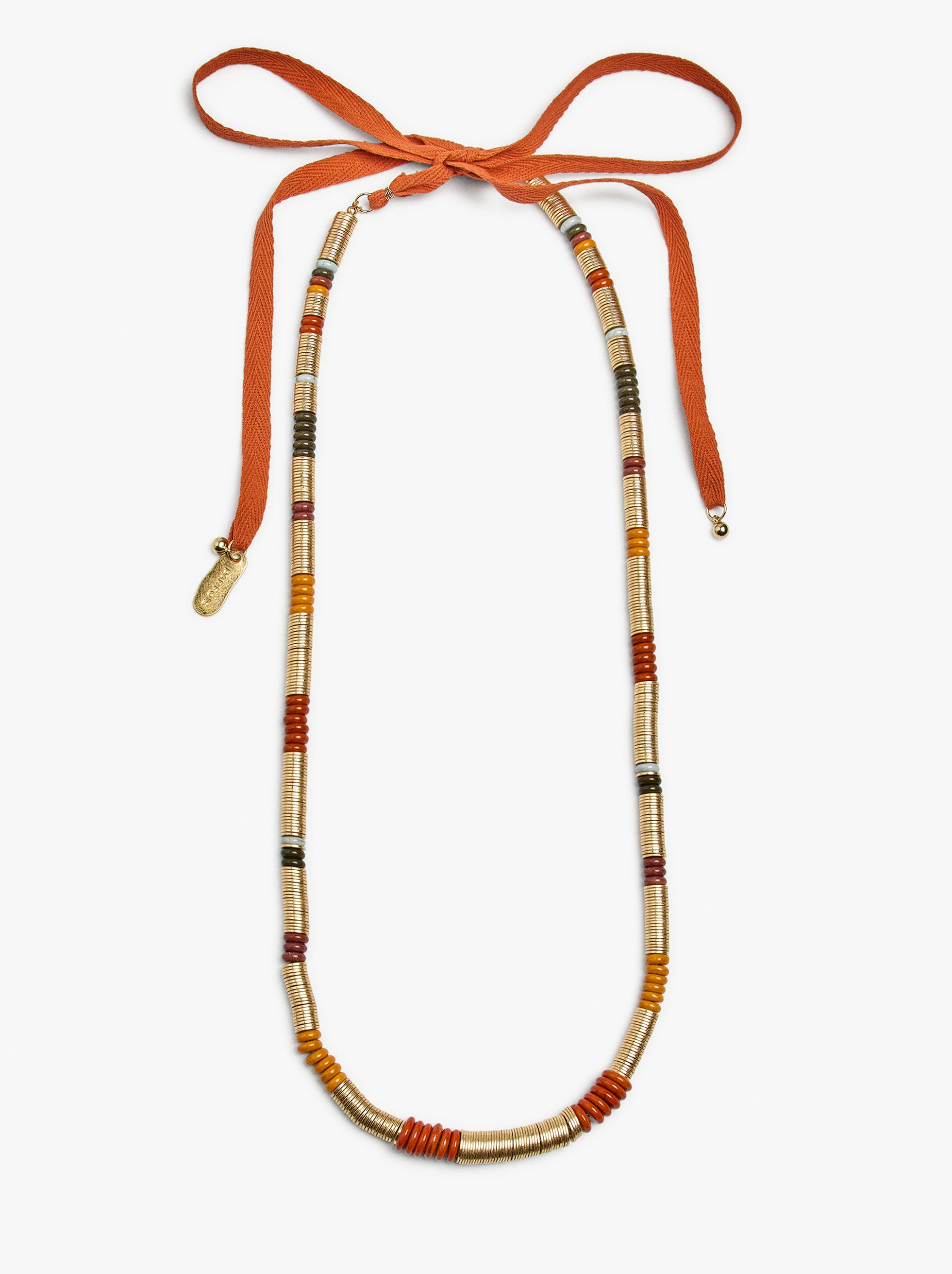 Collar Largo Cuentas De Piedra