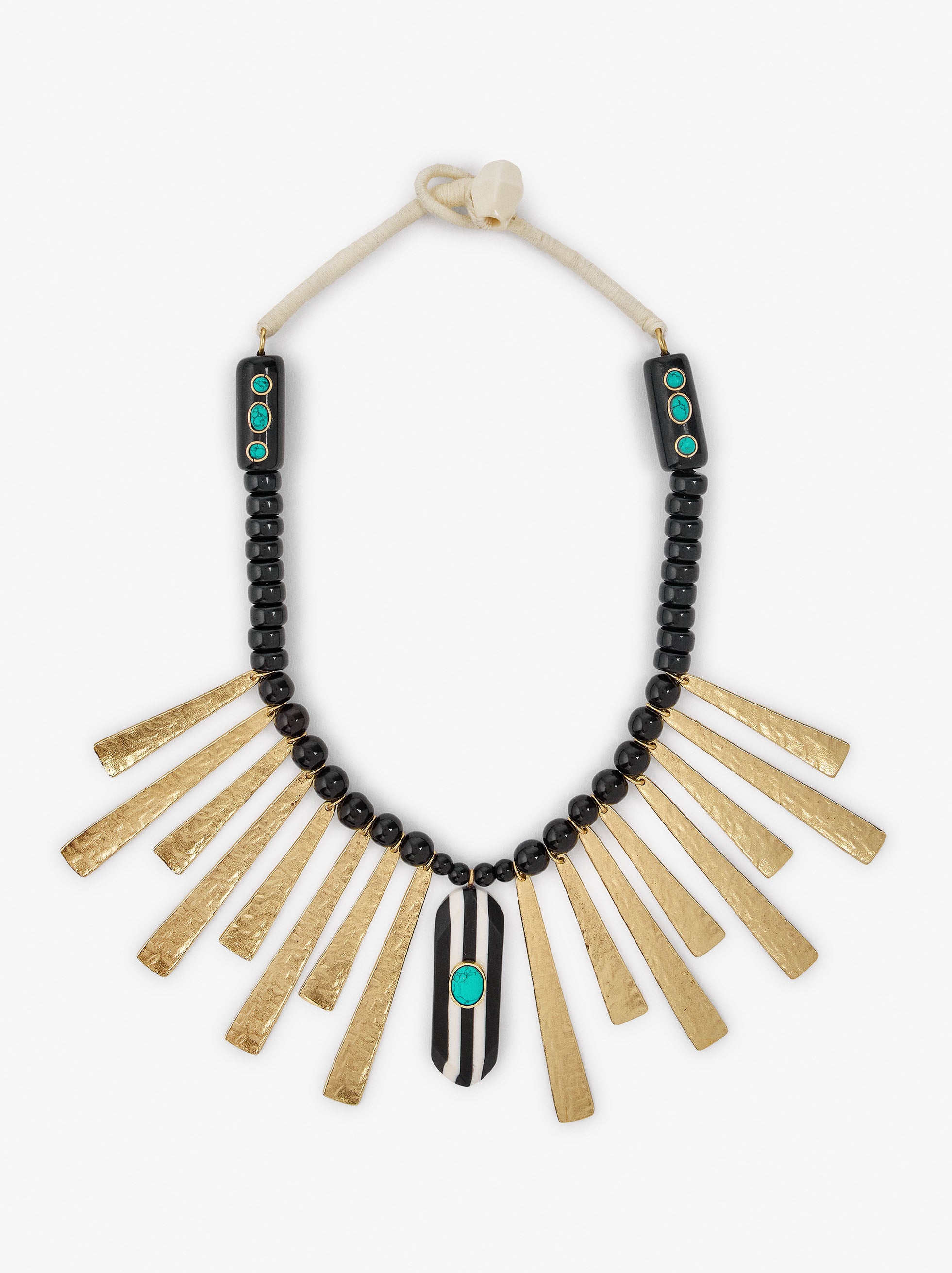 Collar Corto Con Cuentas Y Barras