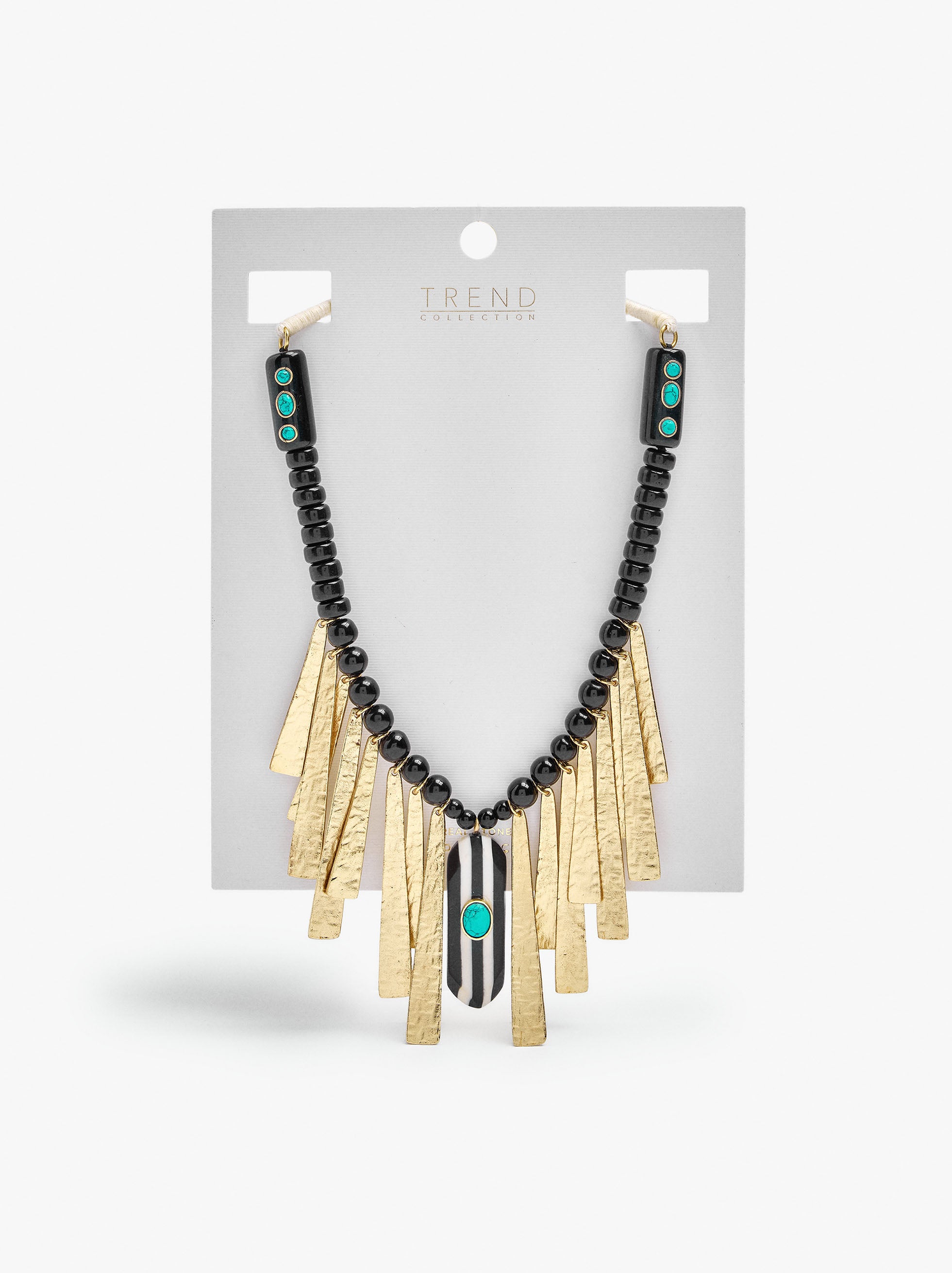 Collar Corto Con Cuentas Y Barras