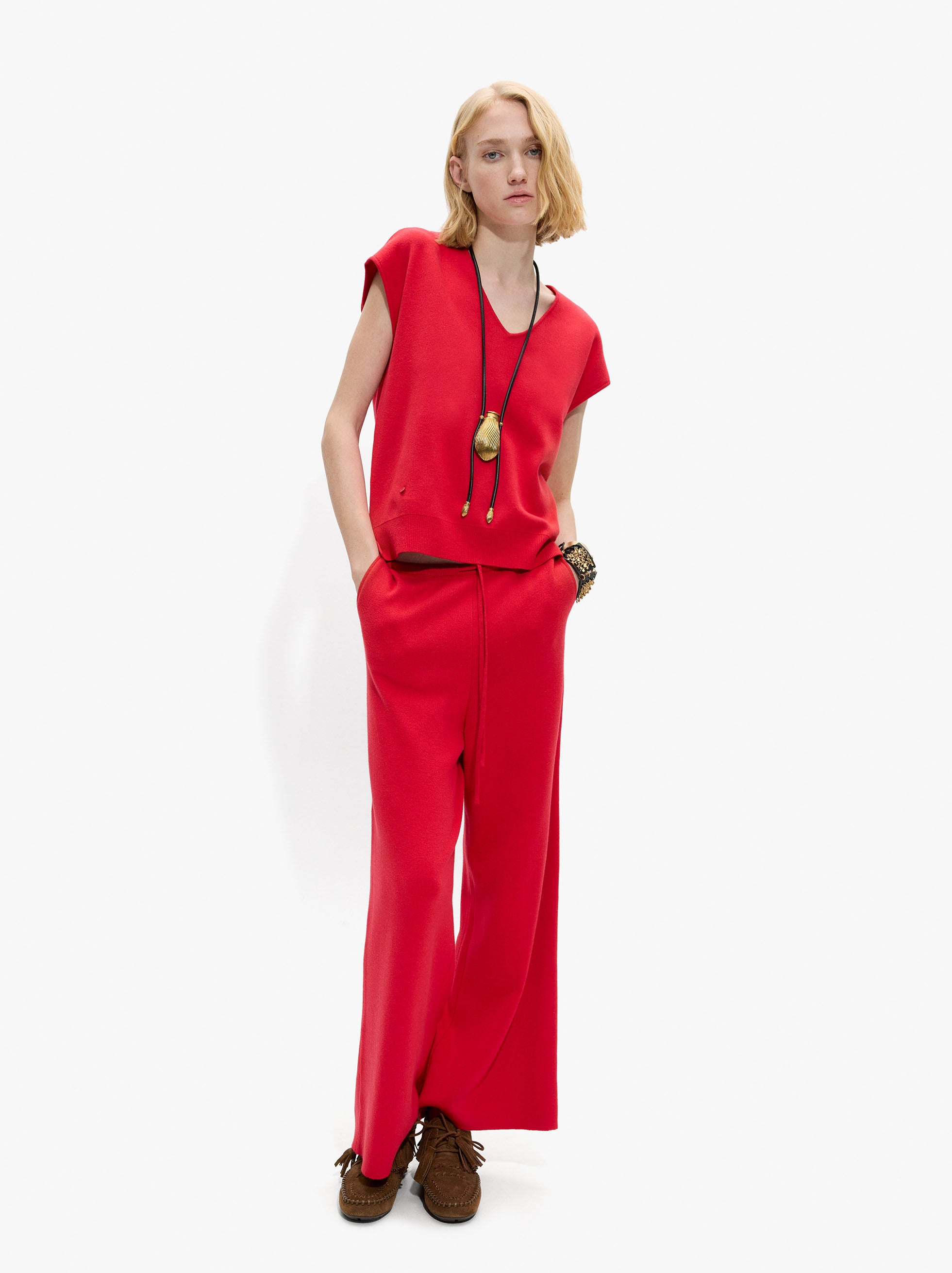 Pantalón De Punto Liso