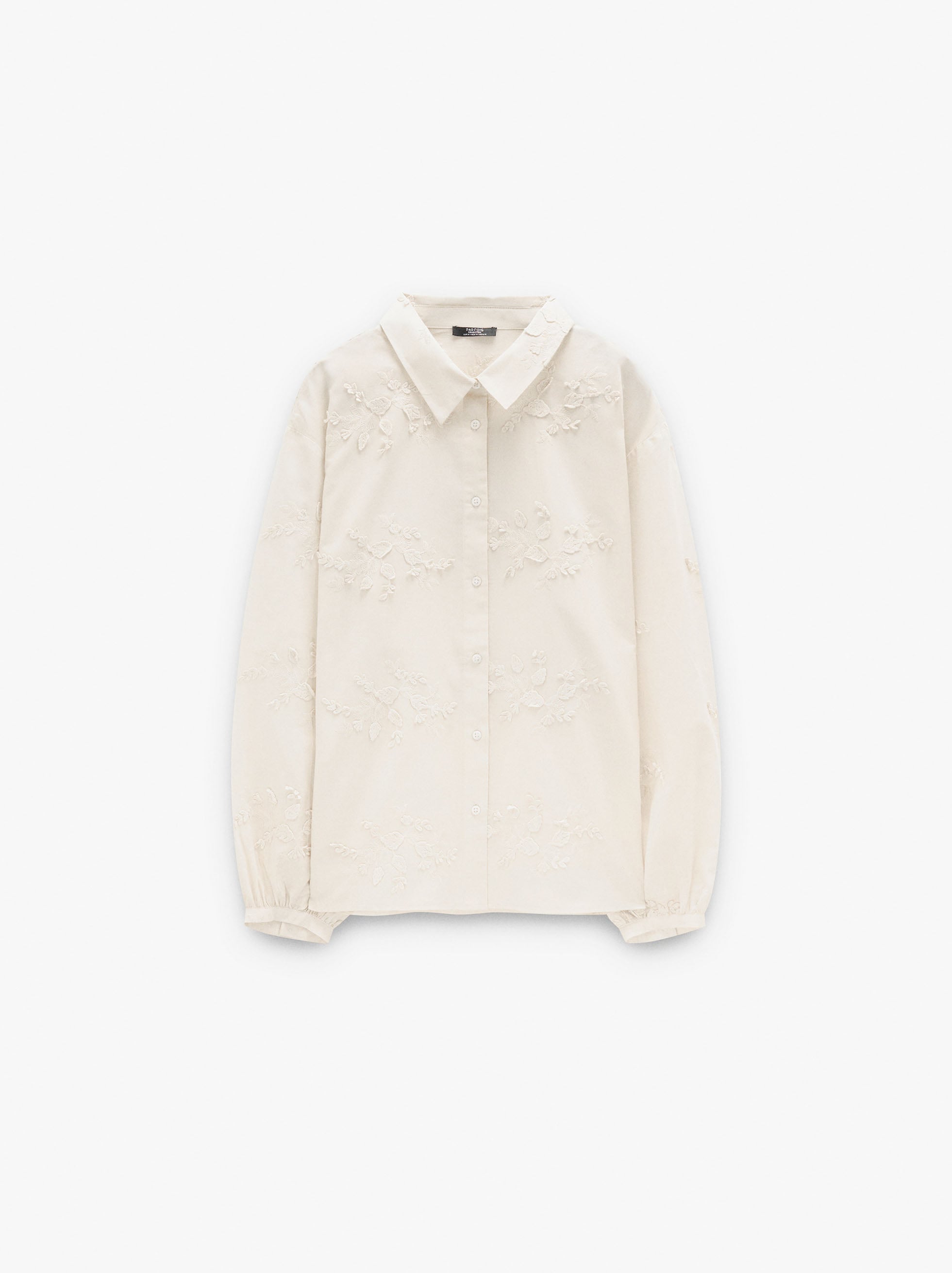 Camisa Con Bordados 100% Algodón