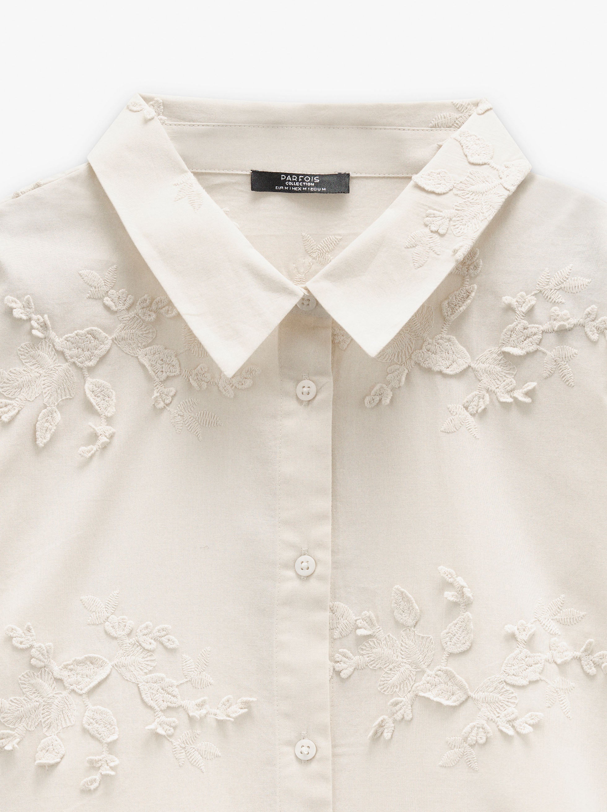 Camisa Con Bordados 100% Algodón