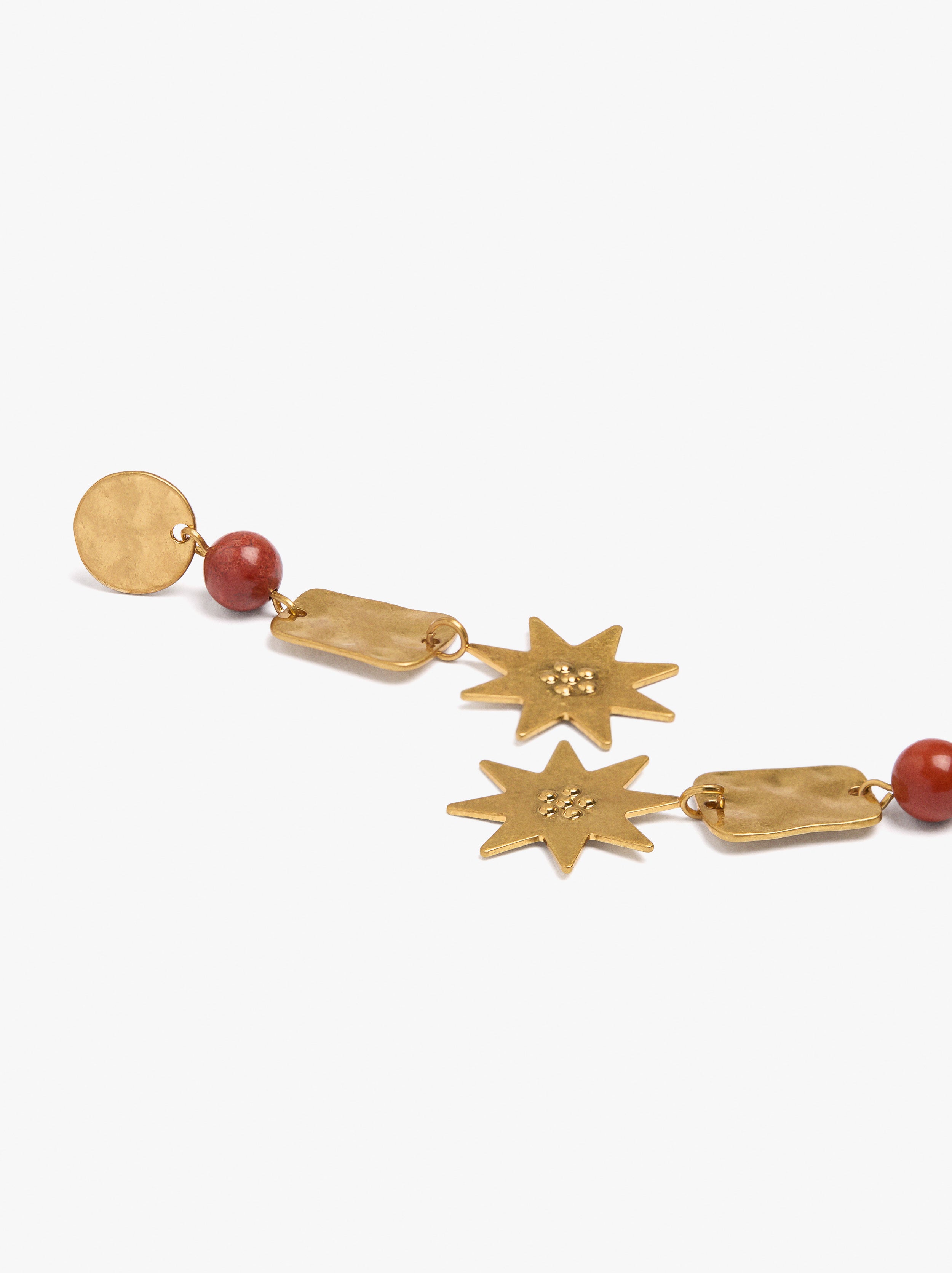Pendientes Largos Con Piedra Y Estrella