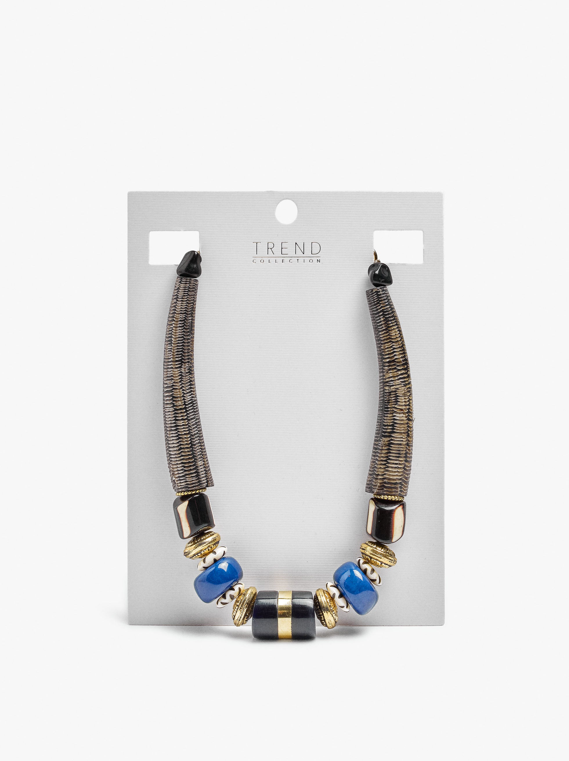 Collar Corto Segmentado Maxi Con Cuentas