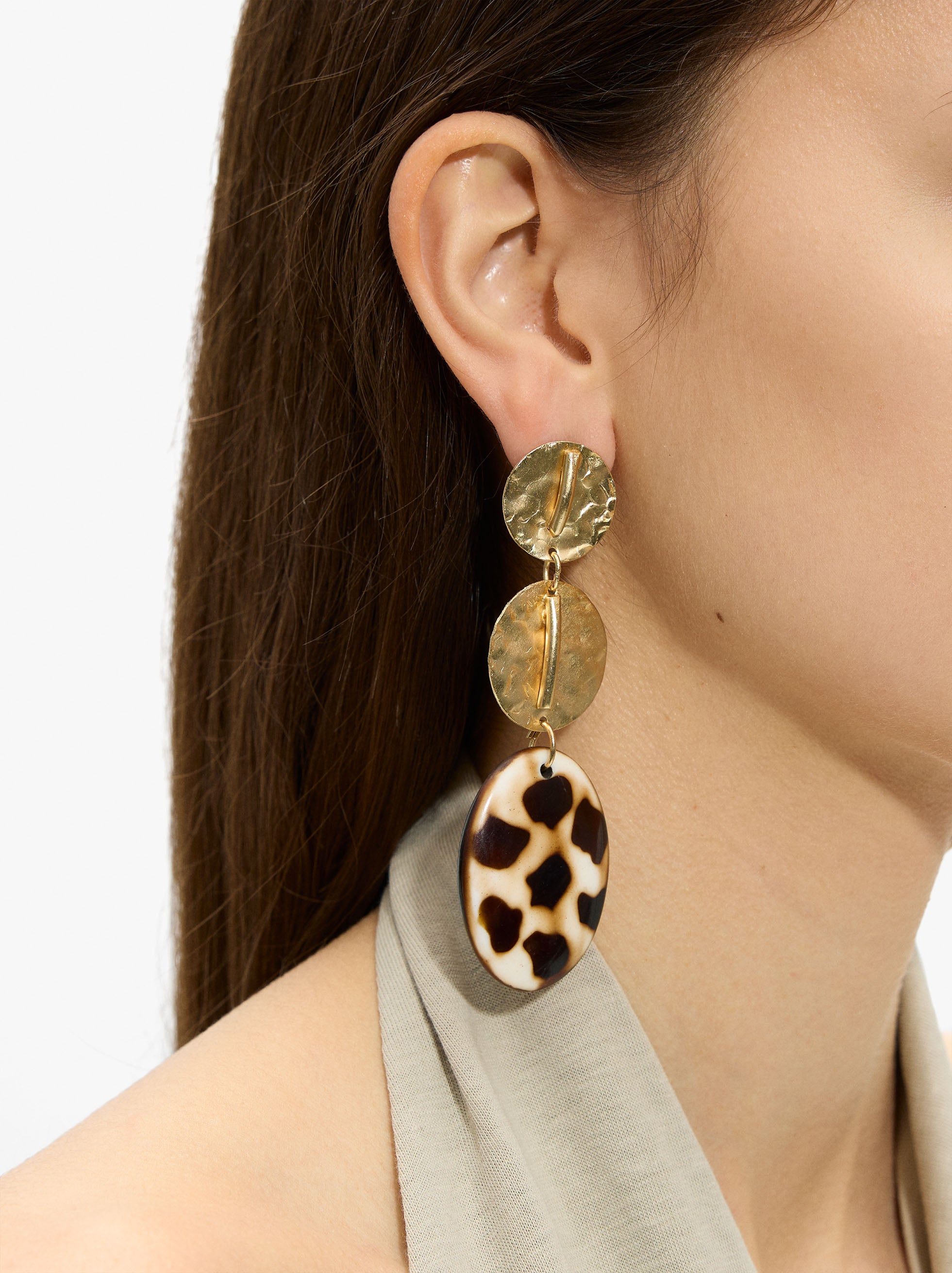 Pendientes Maxi Con Forma Ovalada Largos