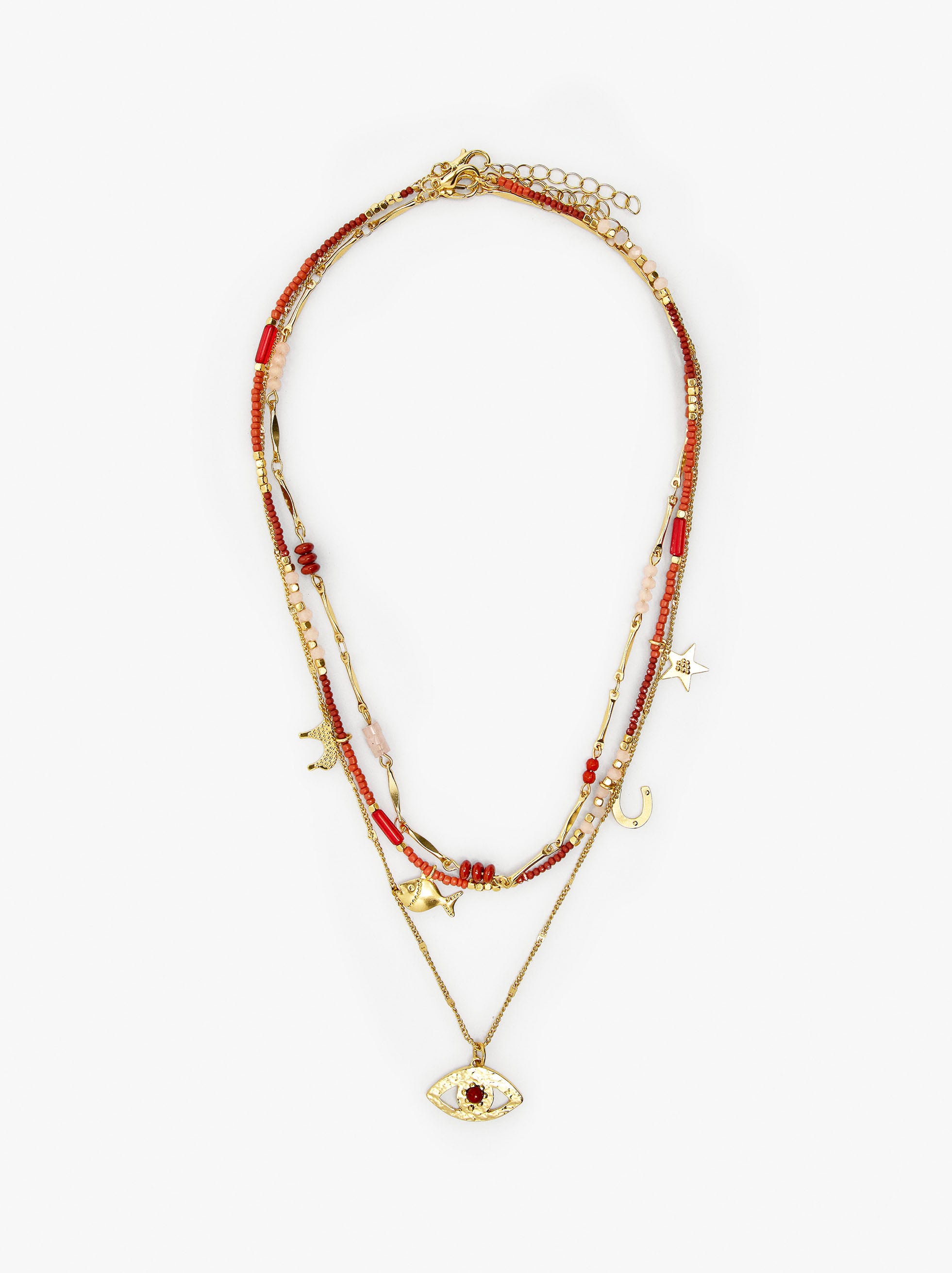 Set De Collares Con Cuentas De Piedra Y Resina