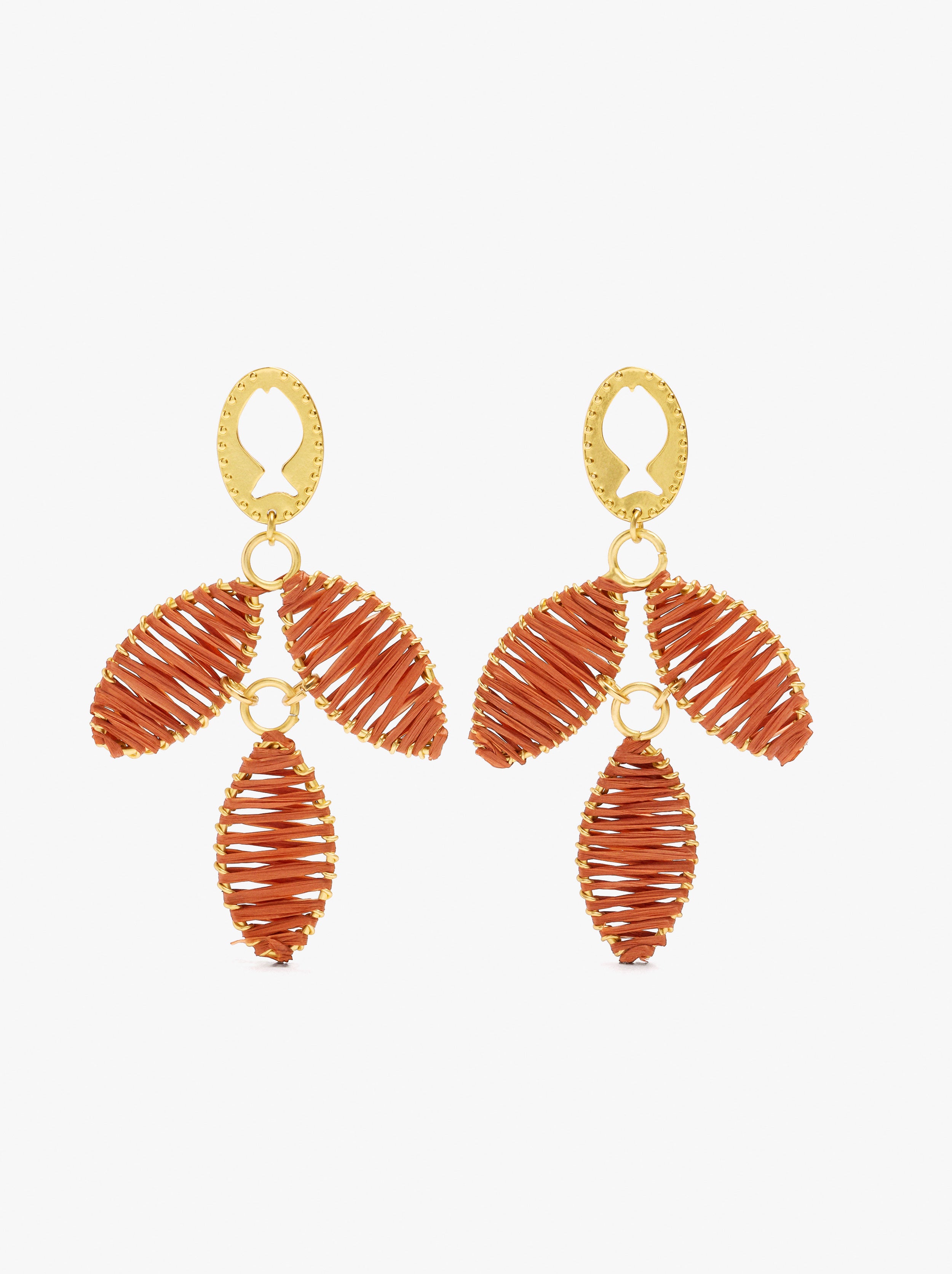 Pendientes Largos Hojas De Rafia