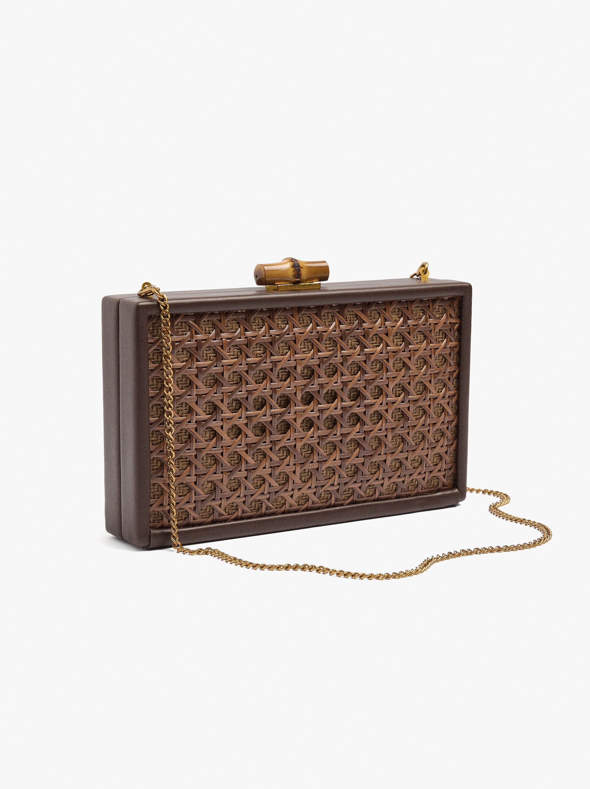 Clutch De Fiesta Rectangular Con Rattan