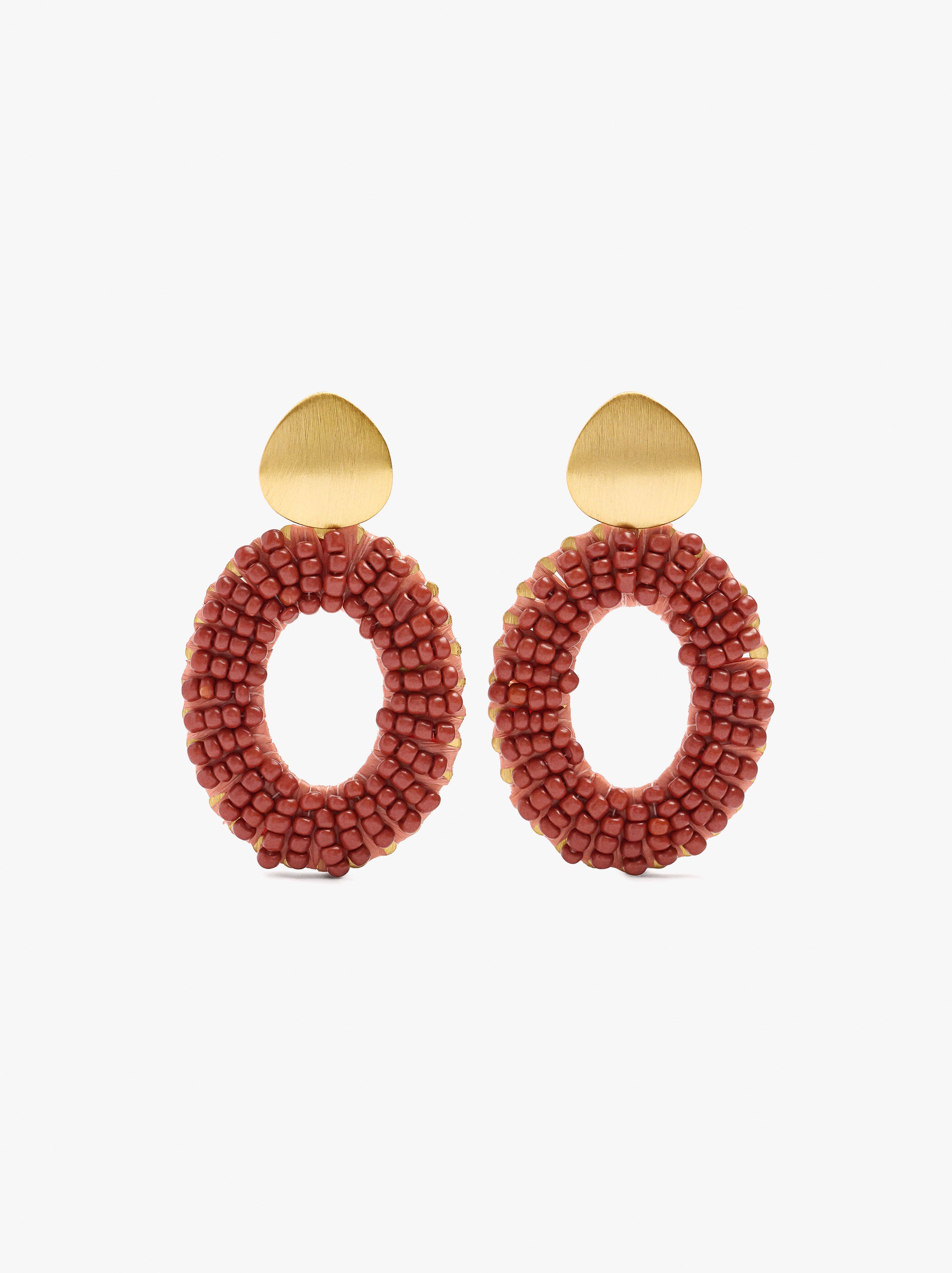 Pendientes De Aro Con Abalorios