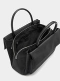 Bolso Tote De Nylon Con Doble Solapa