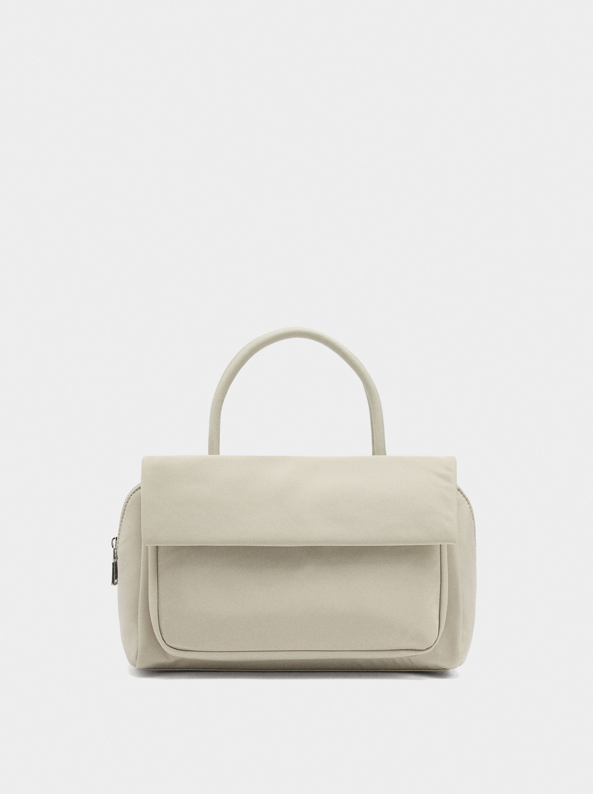 Bolso Tote De Nylon Con Doble Solapa