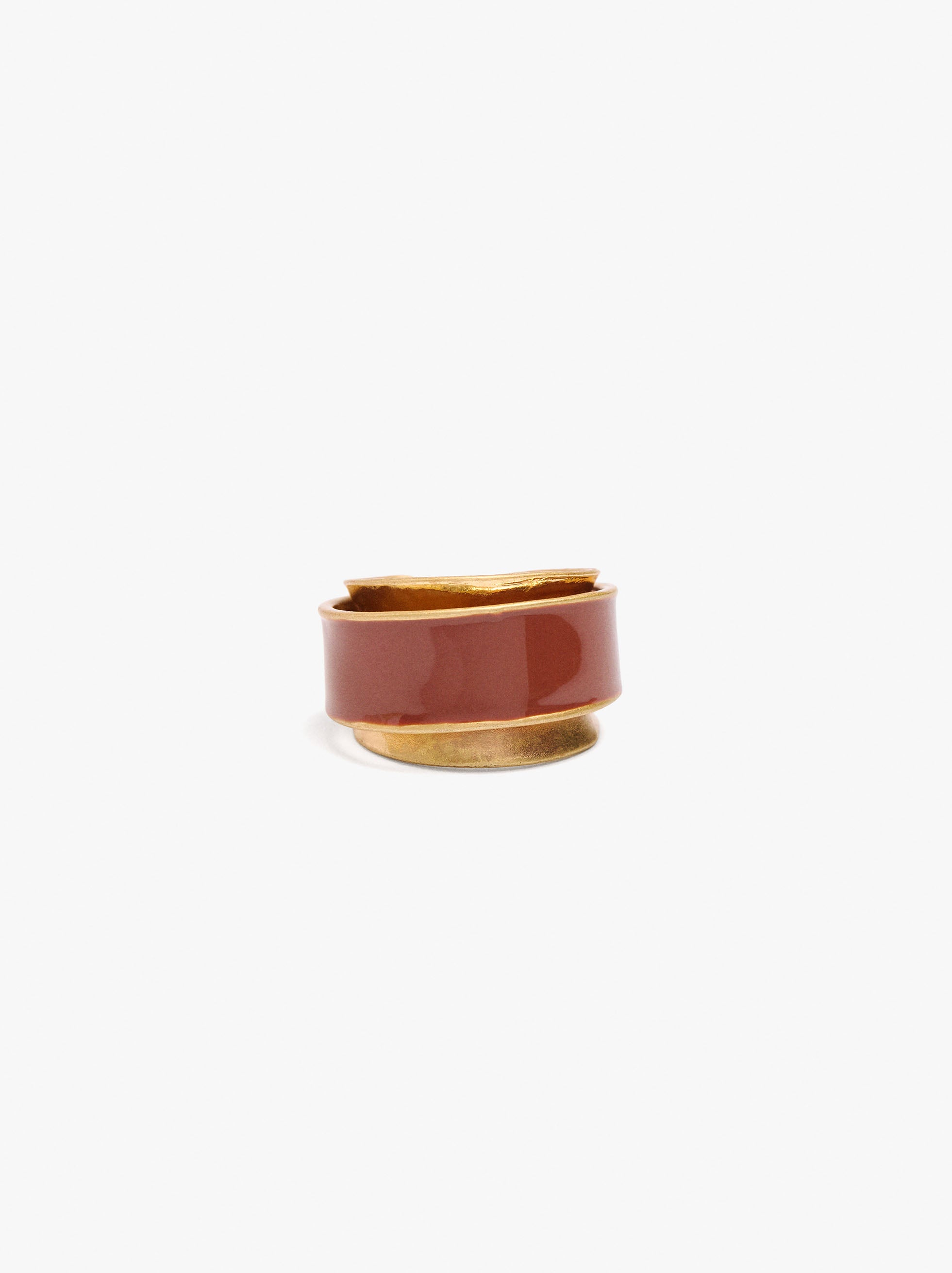 Anillo Ancho Con Esmalte