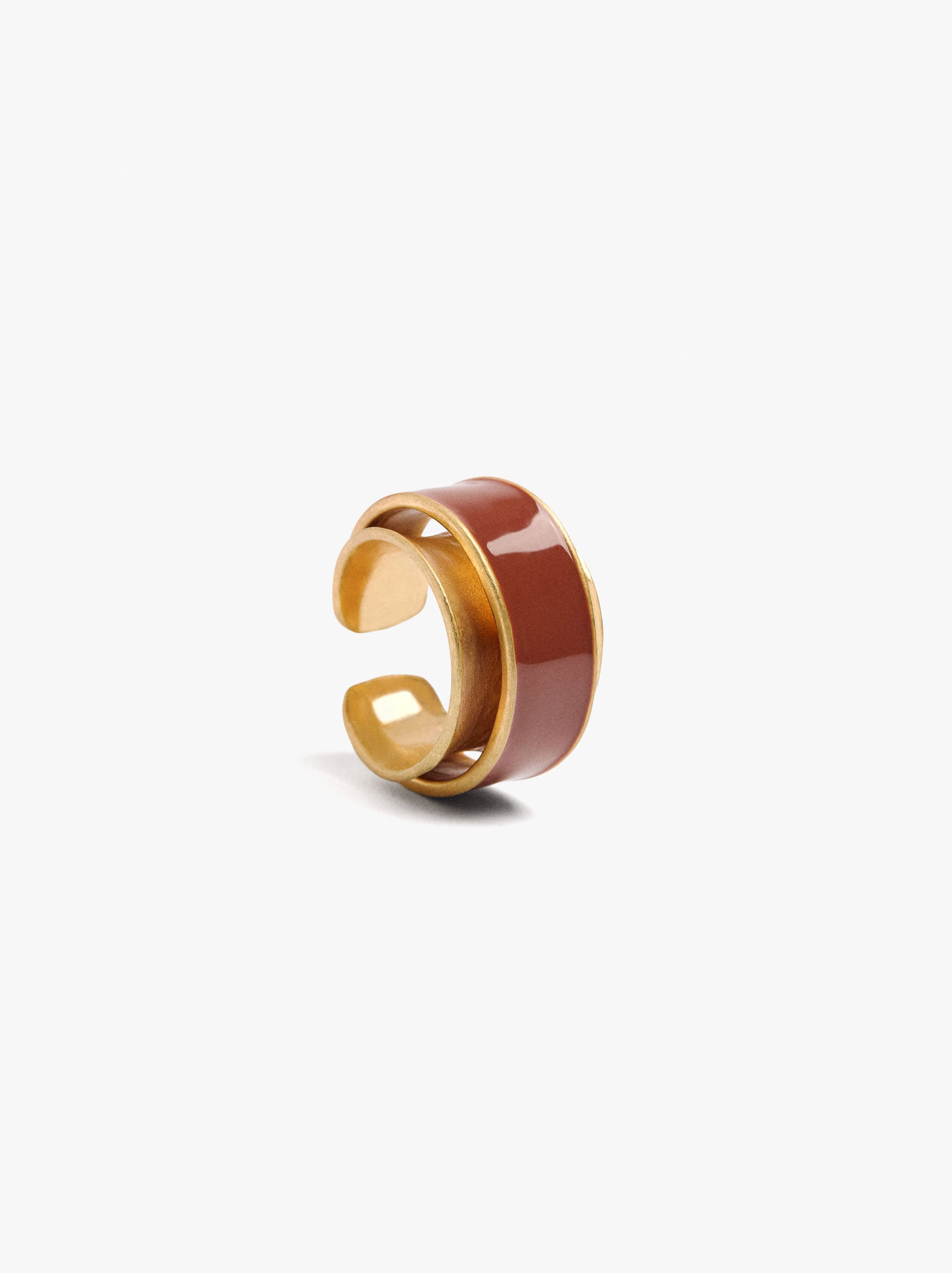 Anillo Ancho Con Esmalte