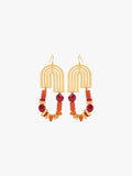 Pendientes Largos Arco Con Piedras