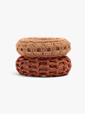 Set De Pulseras De Madera Con Rafia
