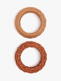 Set De Pulseras De Madera Con Rafia
