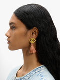 Pendientes Largos Ojos Con Rafia