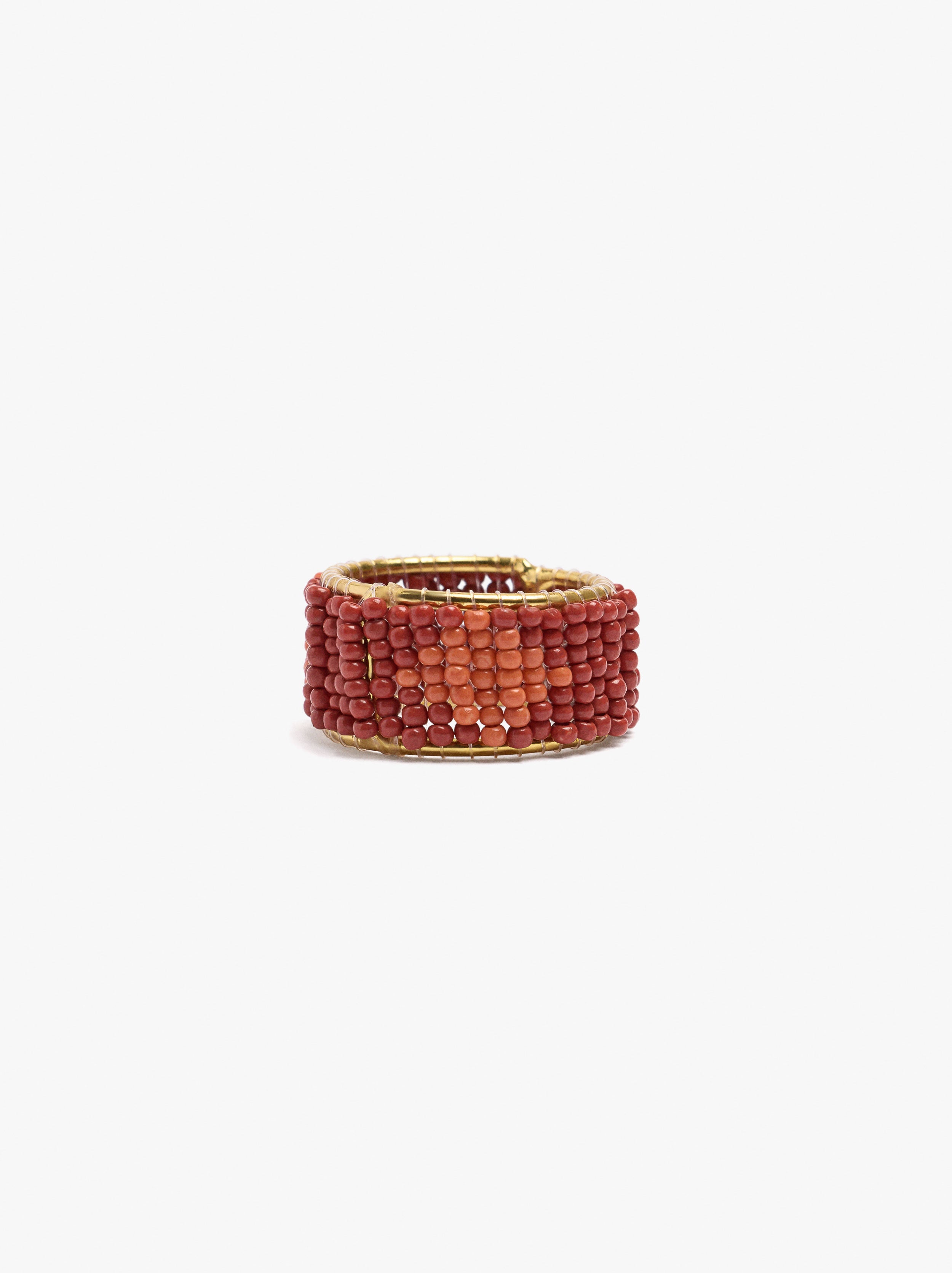 Anillo Ancho Con Abalorios